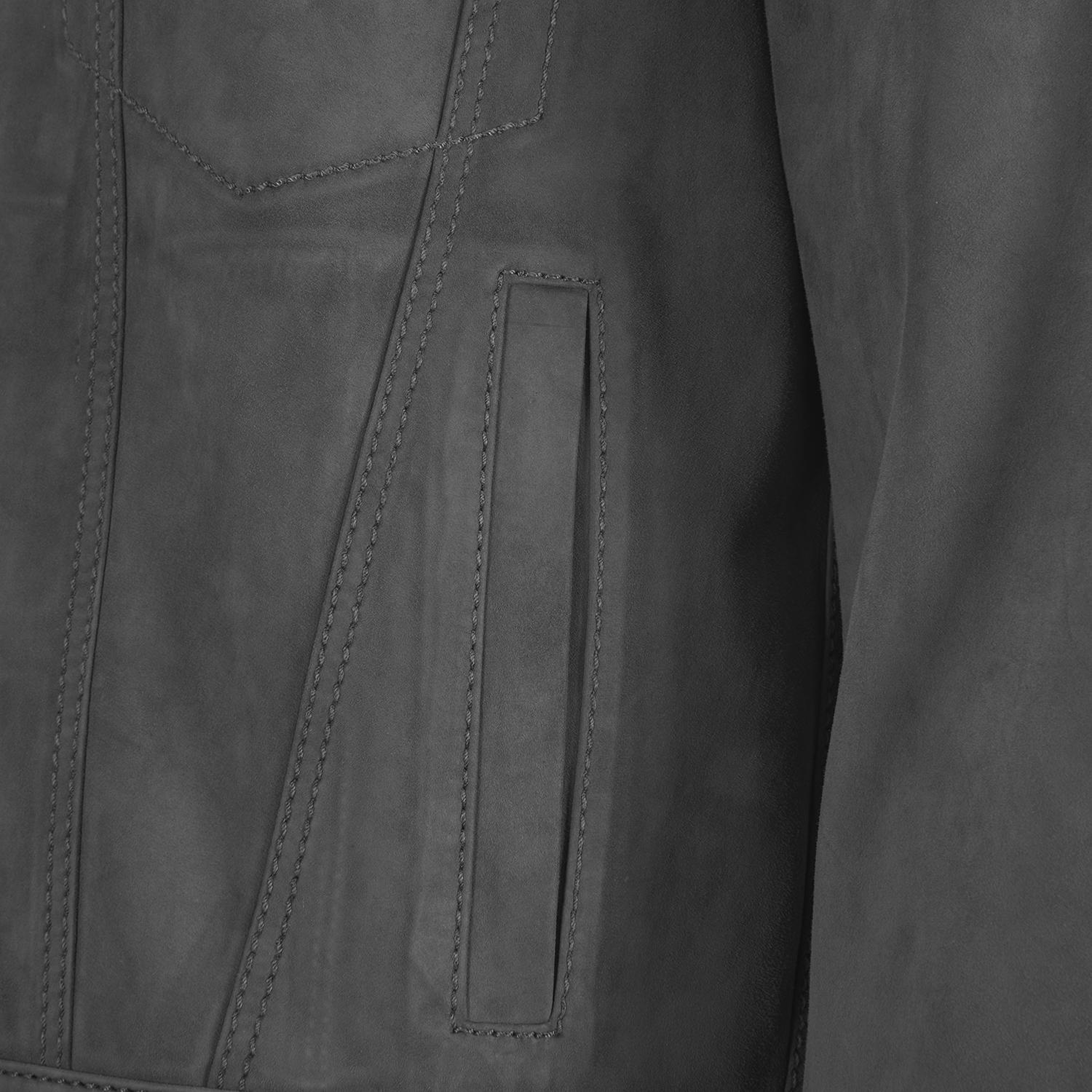 Erkek Gri Gömlek Yaka Süet Ceket