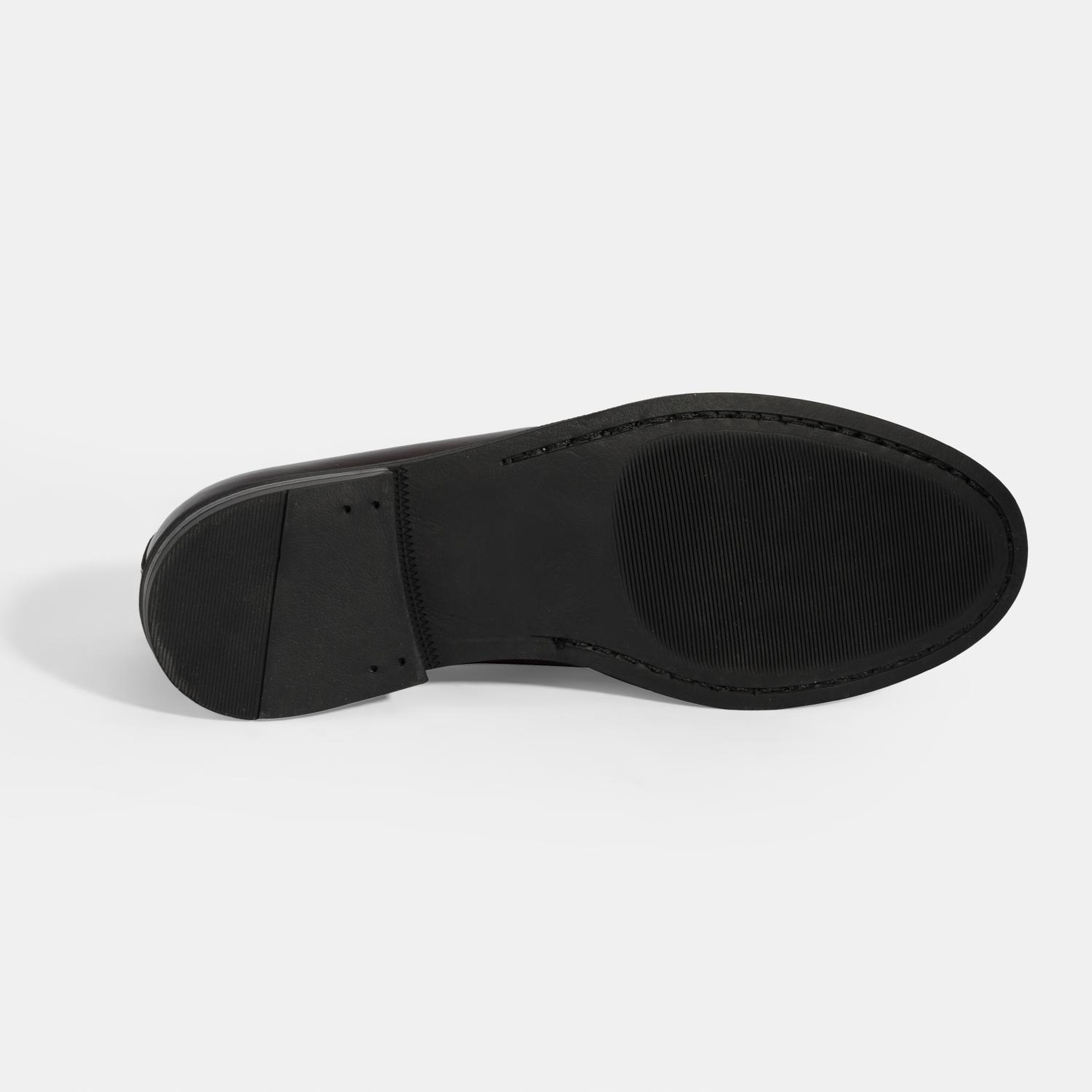 Kadın Bordo Klasik Deri Loafer