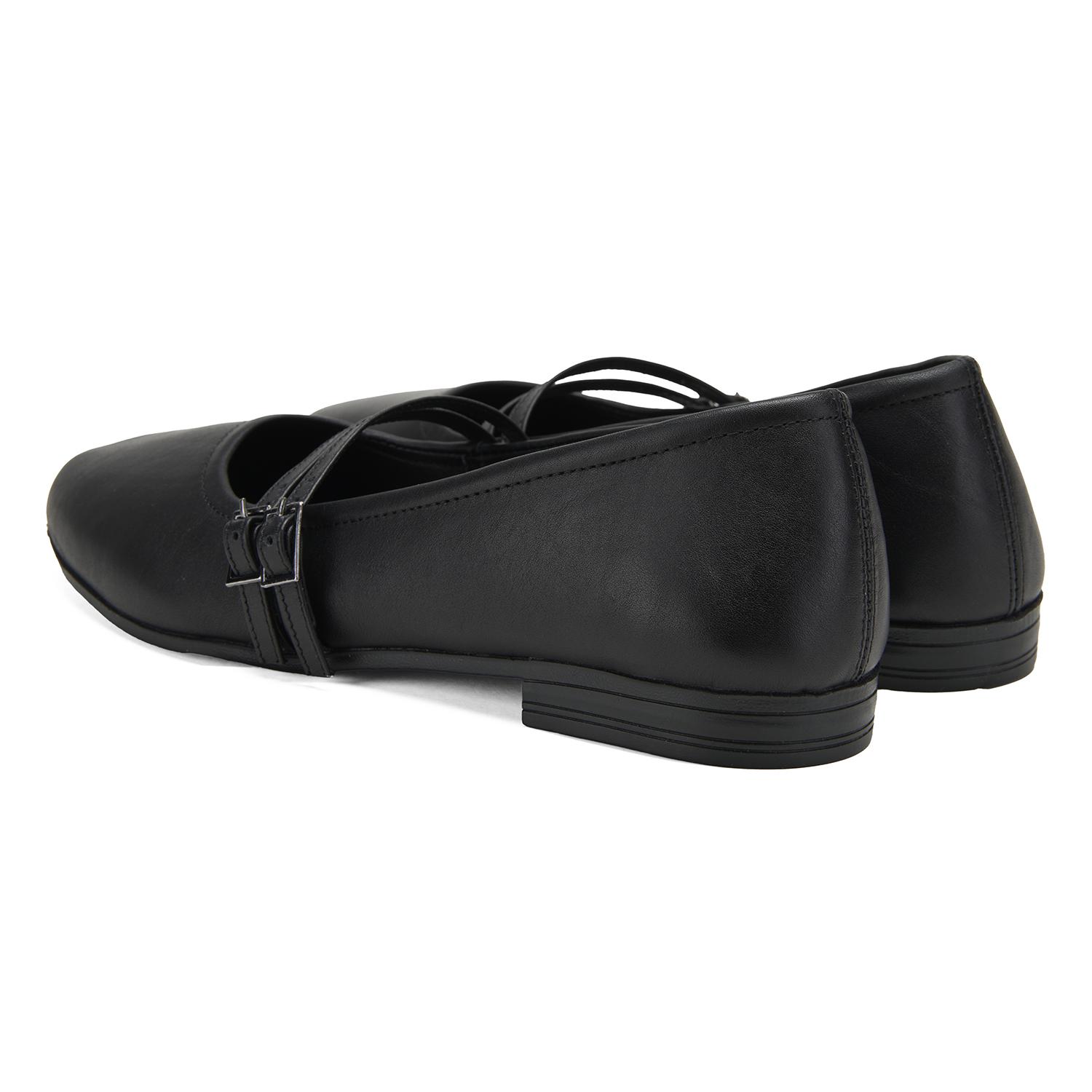 Kadın Siyah Deri Babet