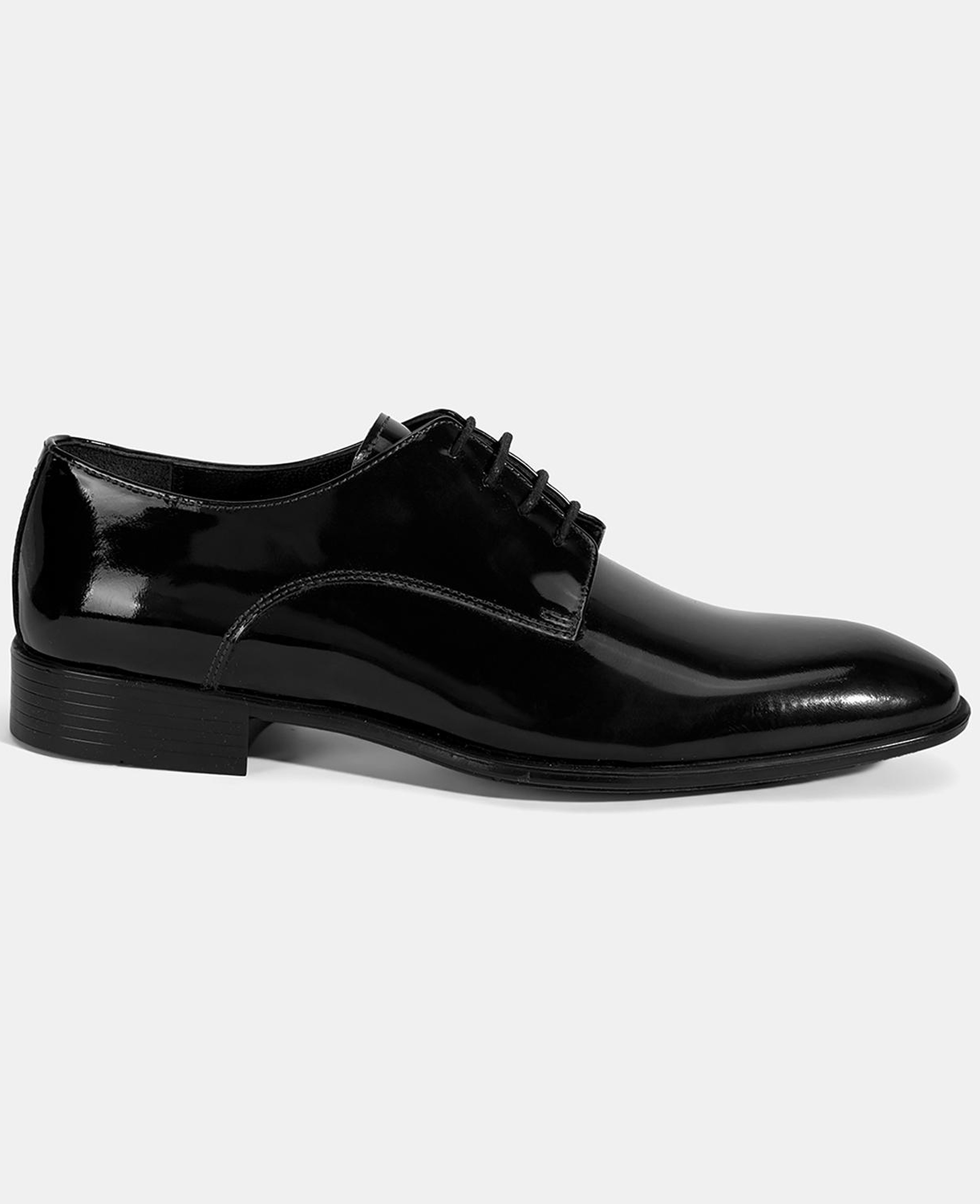 Erkek Siyah Bağcıklı Rugan Deri Klasik Ayakkabı