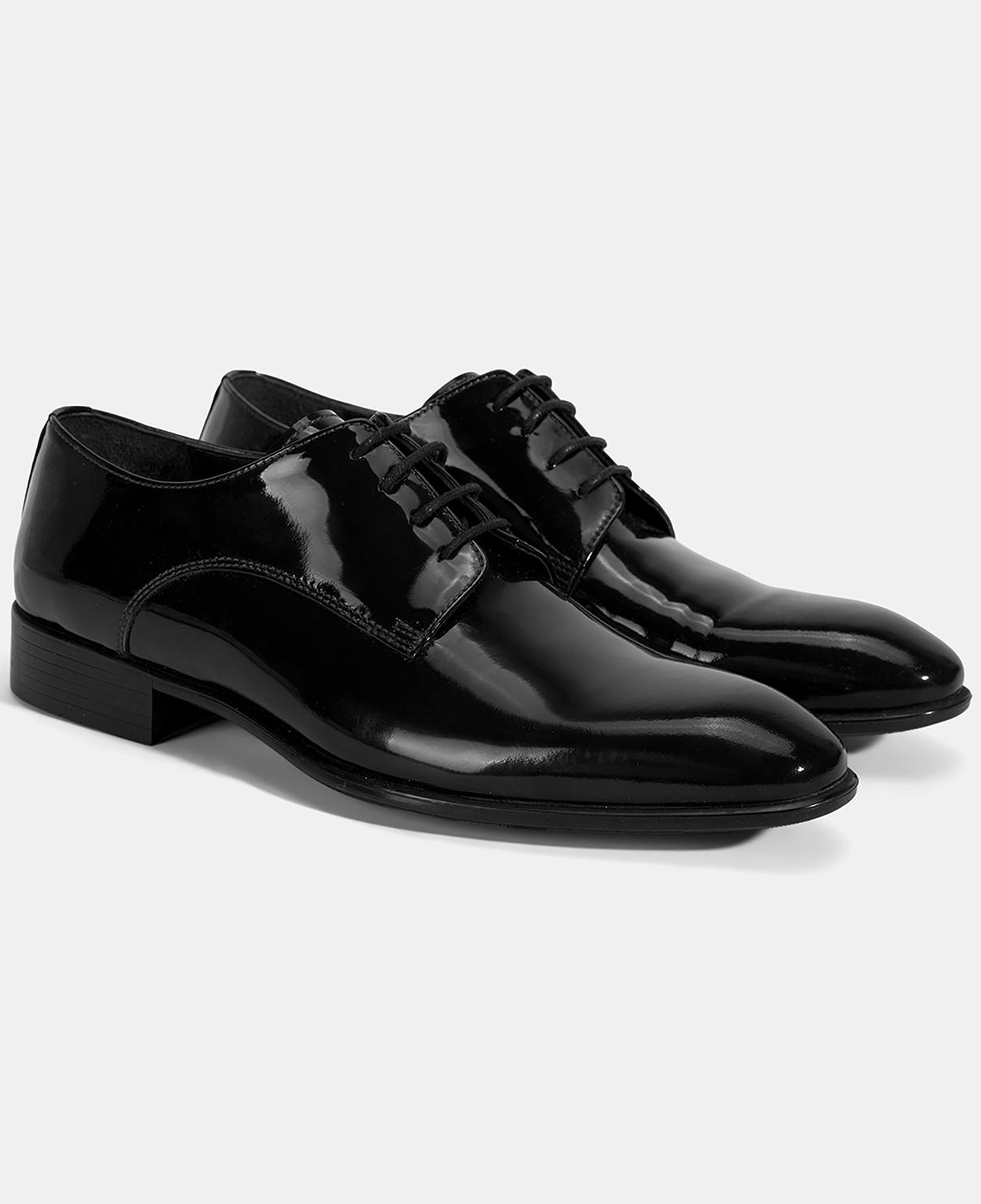 Erkek Siyah Bağcıklı Rugan Deri Klasik Ayakkabı