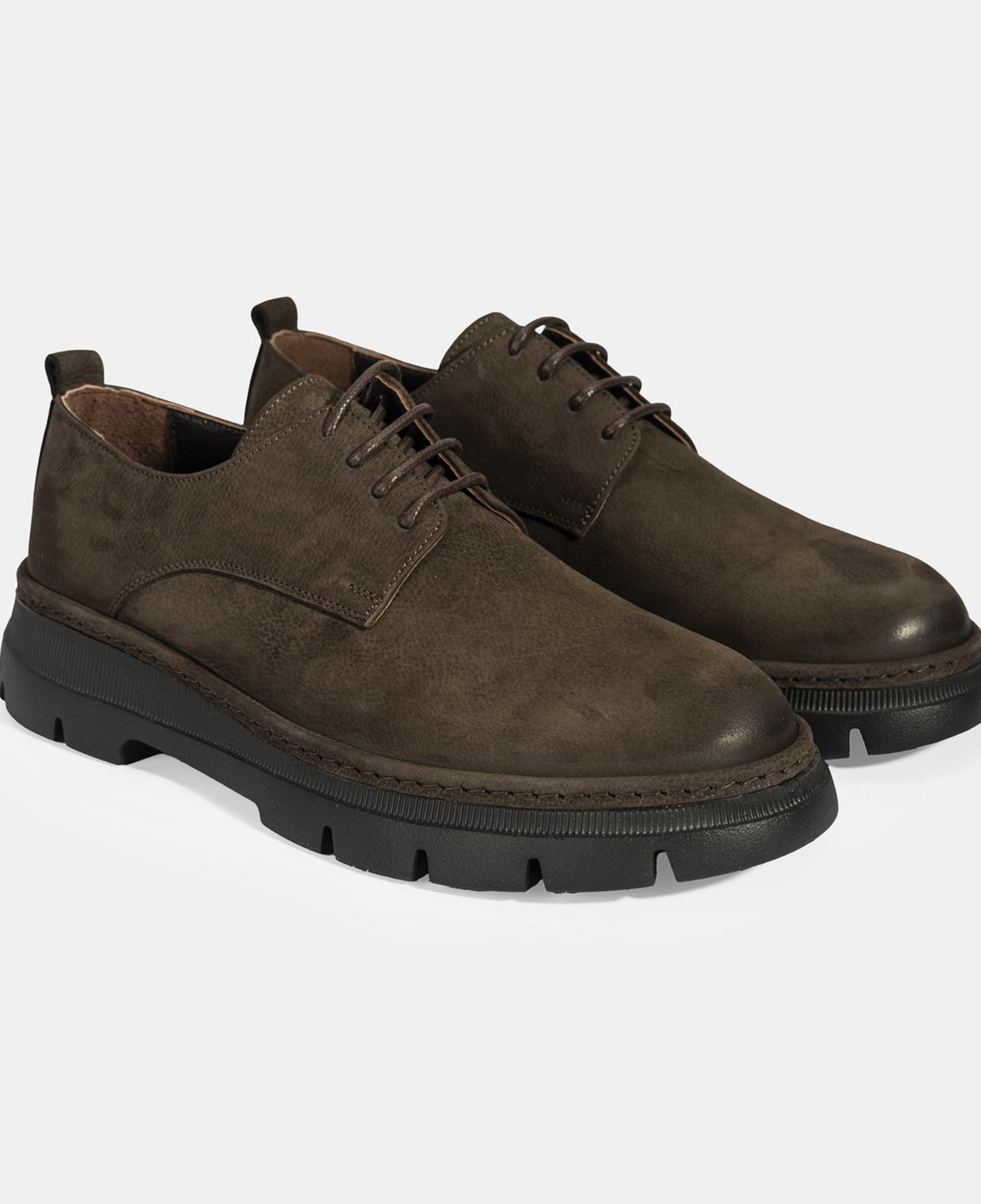 Erkek Kahve Bağcıklı Nubuk Deri Ayakkabı