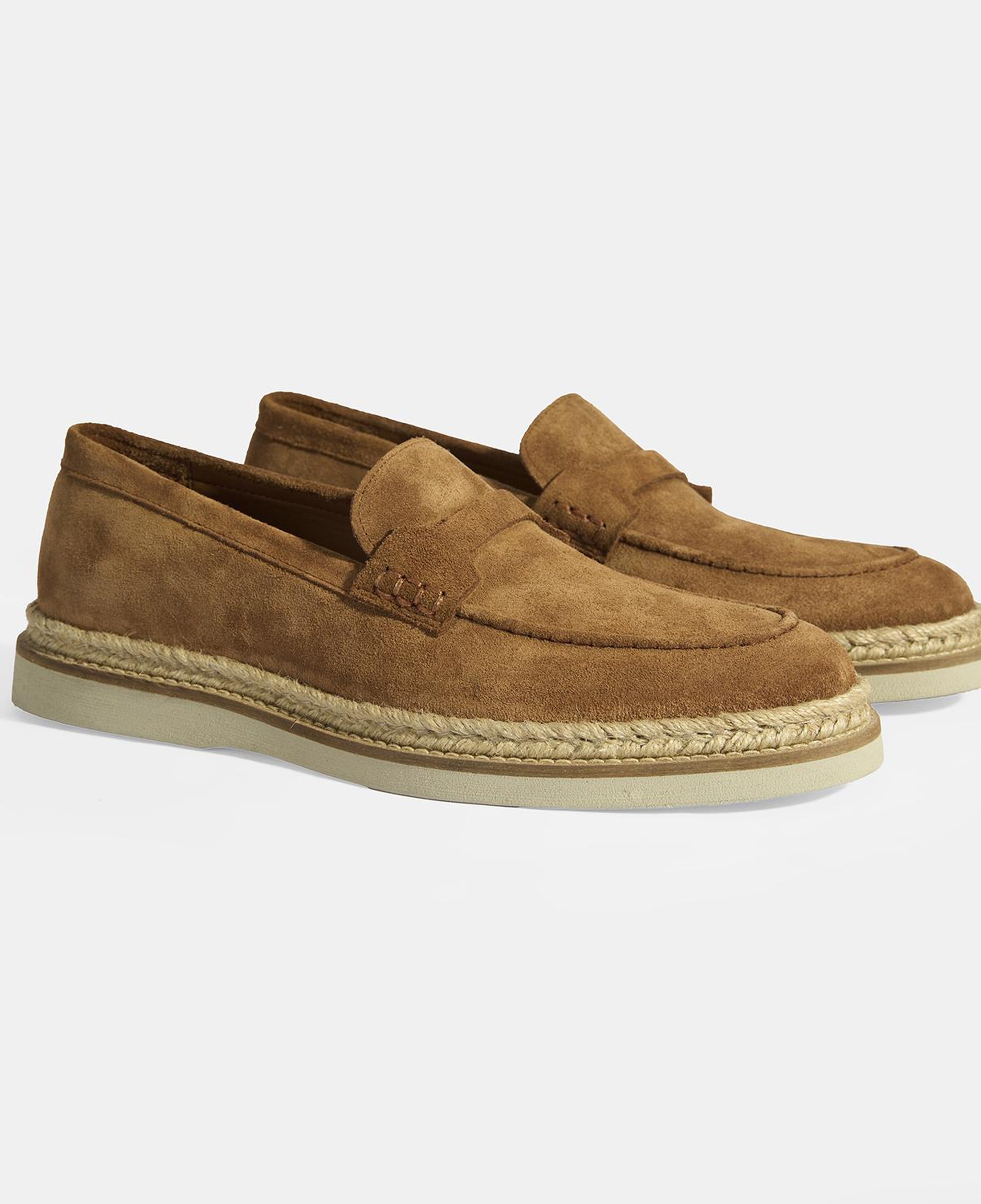 Taba Erkek Örgü Detaylı Süet Loafer