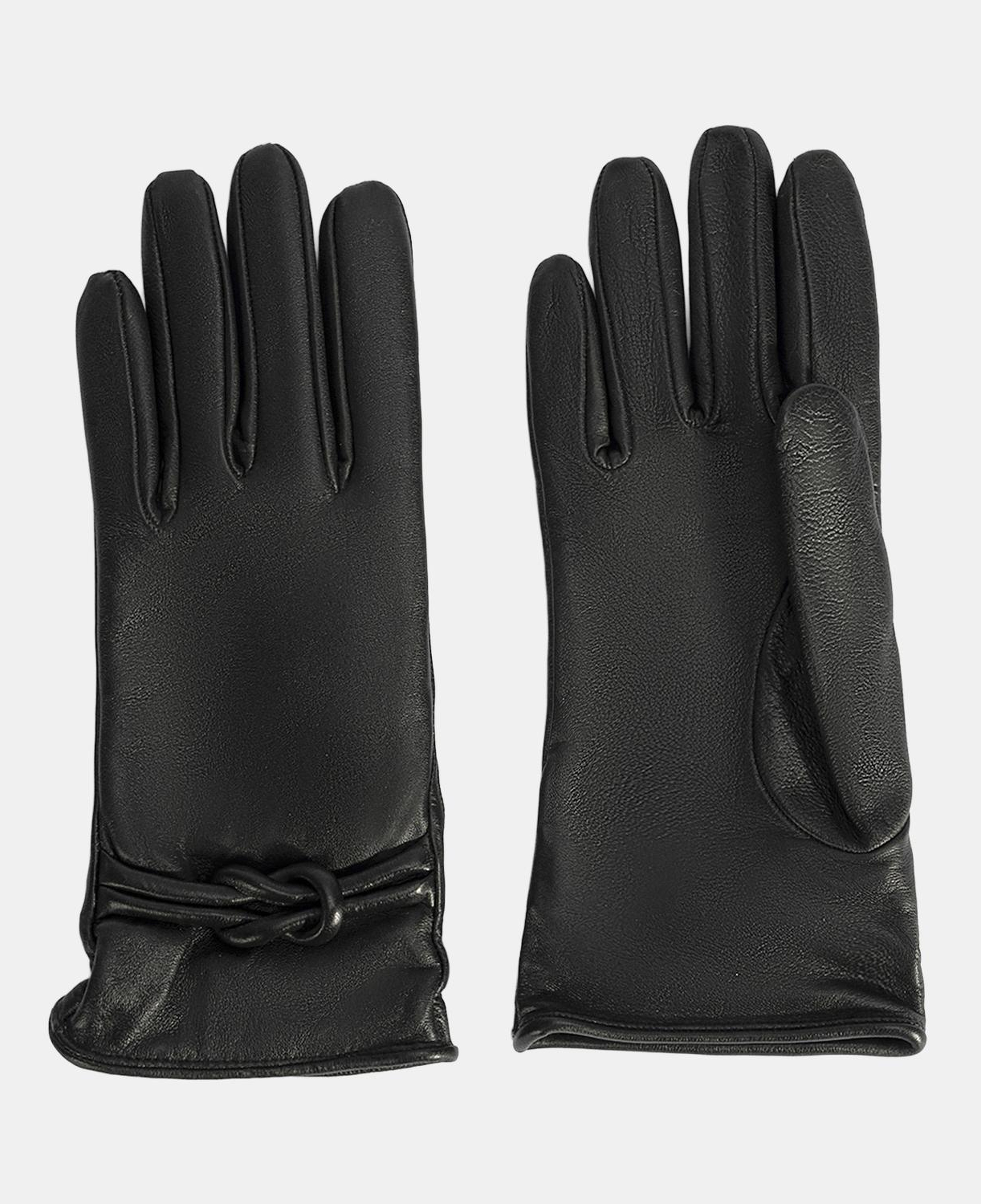 Siyah Kadın Deri Eldiven