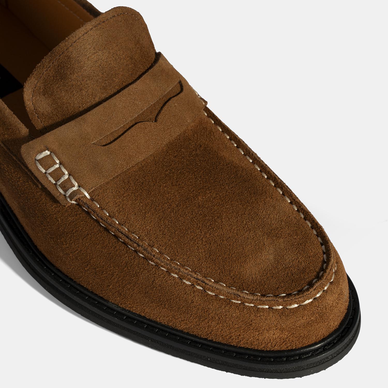 Erkek Taba Süet Deri Loafer