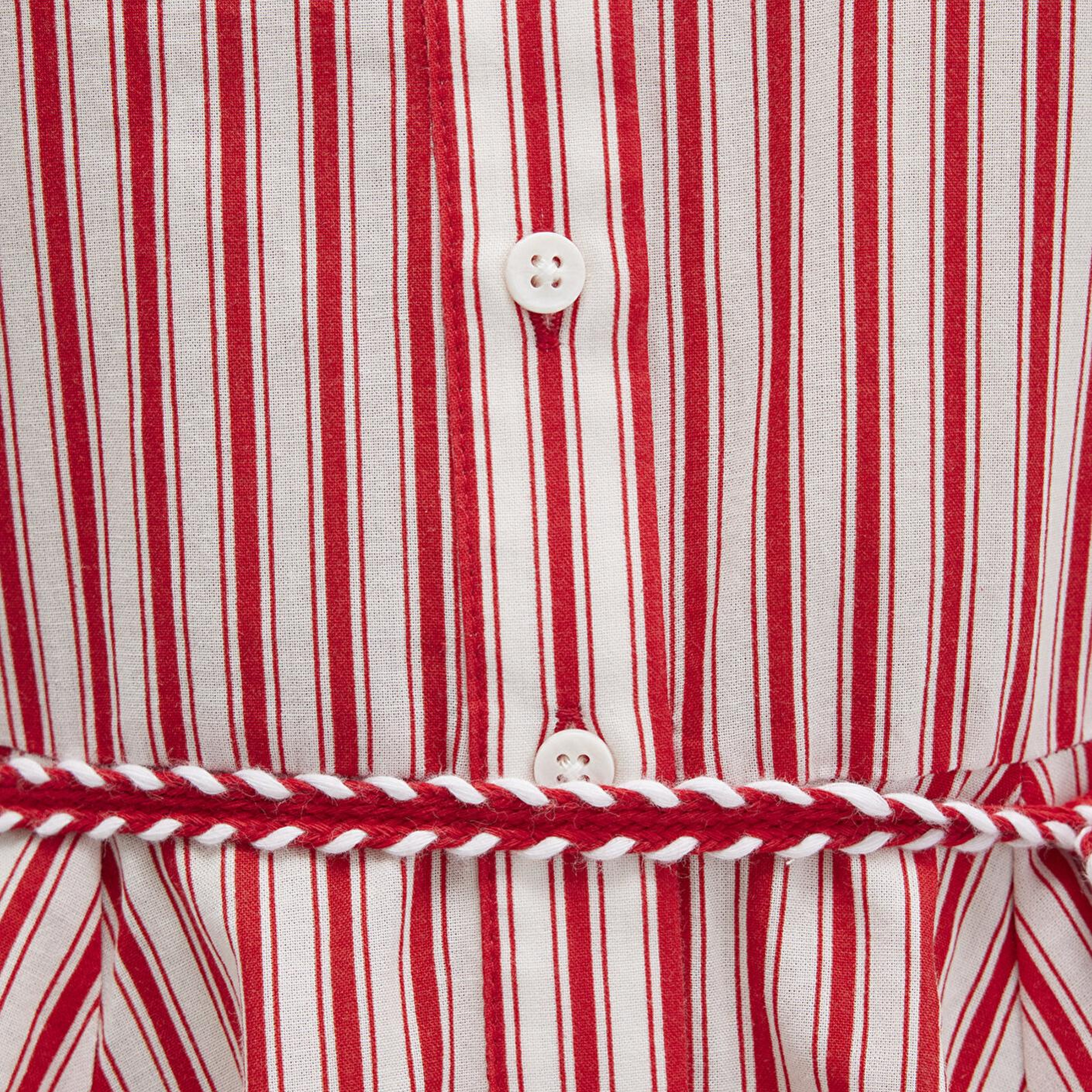 Mavi Çizgili Beli Bağcıklı Mini Elbise 1310763-82656