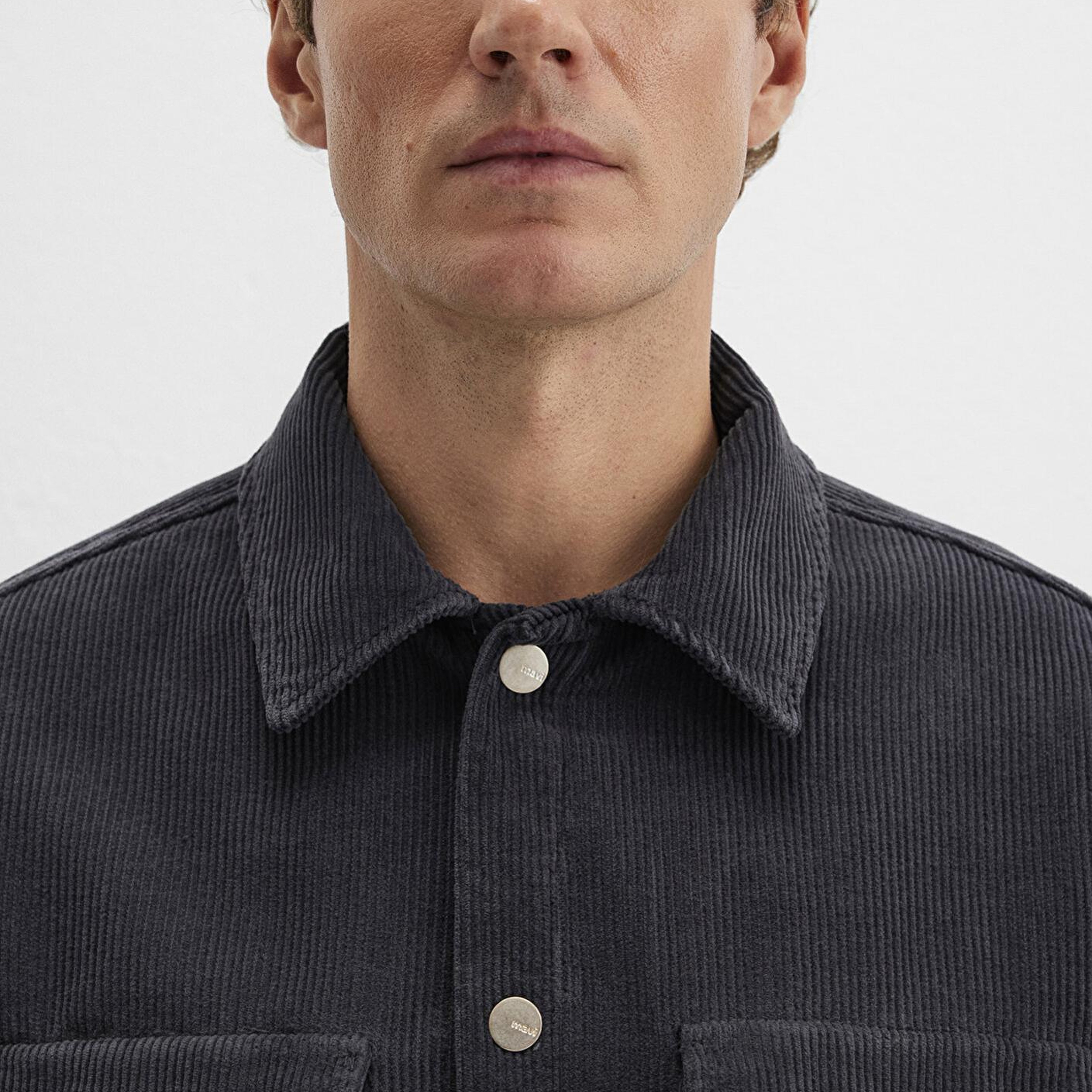 Mavi Antrasit Cepli Kadife Gömlek Loose Fit / Bol Rahat Kesim 0211750-70087