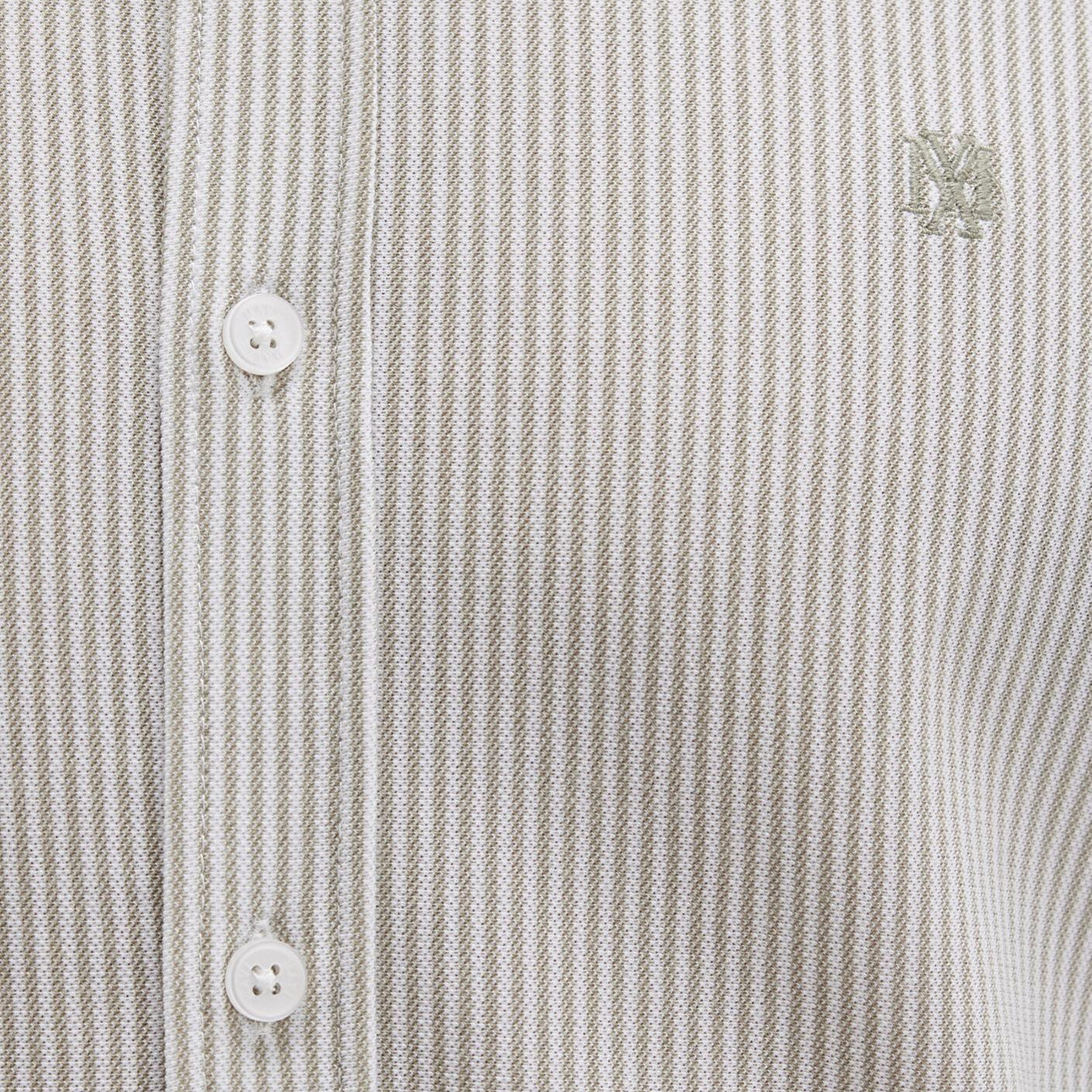 Mavi Çizgili Haki Gömlek Slim Fit / Dar Kesim 0211402-91332