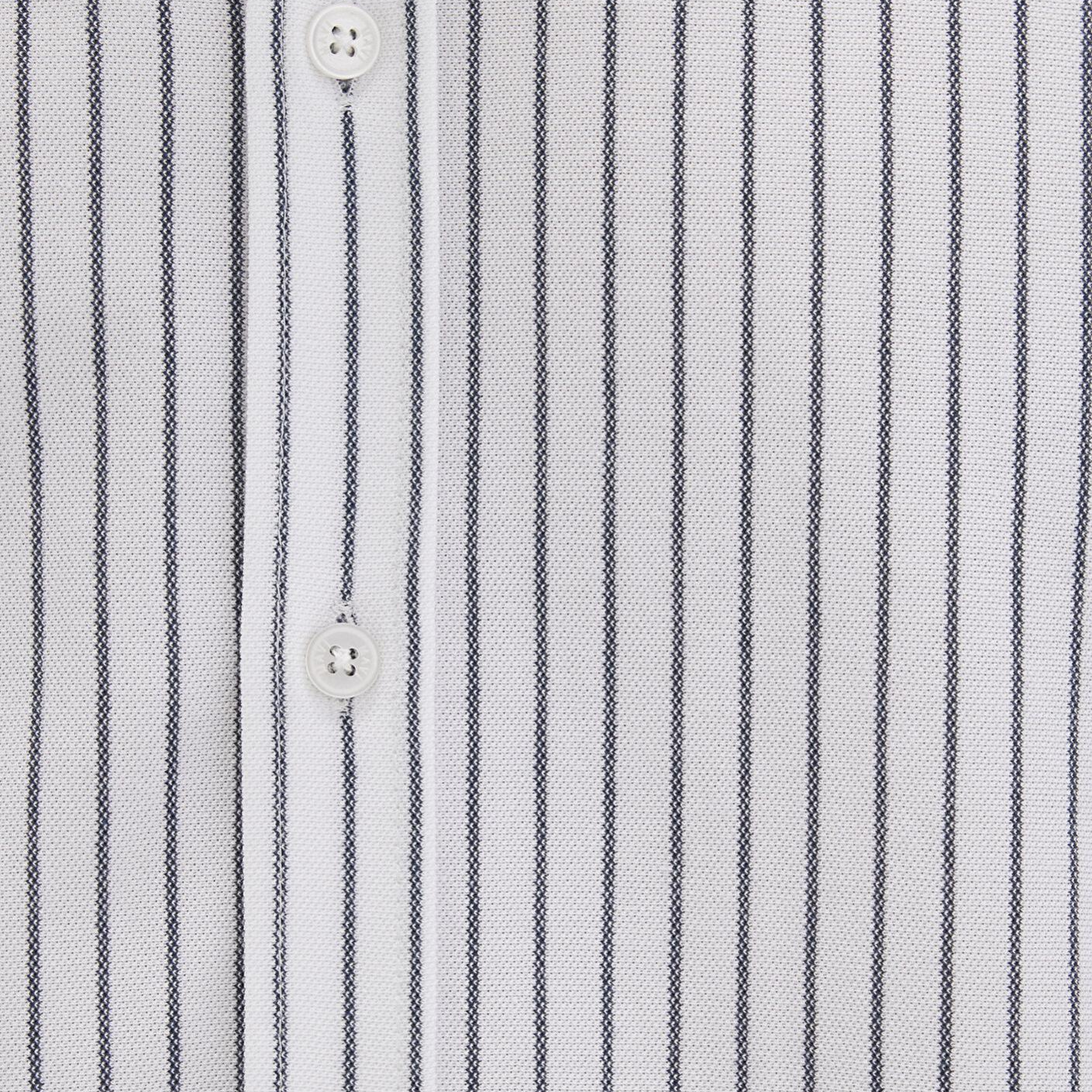 Mavi Çizgili Beyaz Gömlek Slim Fit / Dar Kesim 0211403-91334