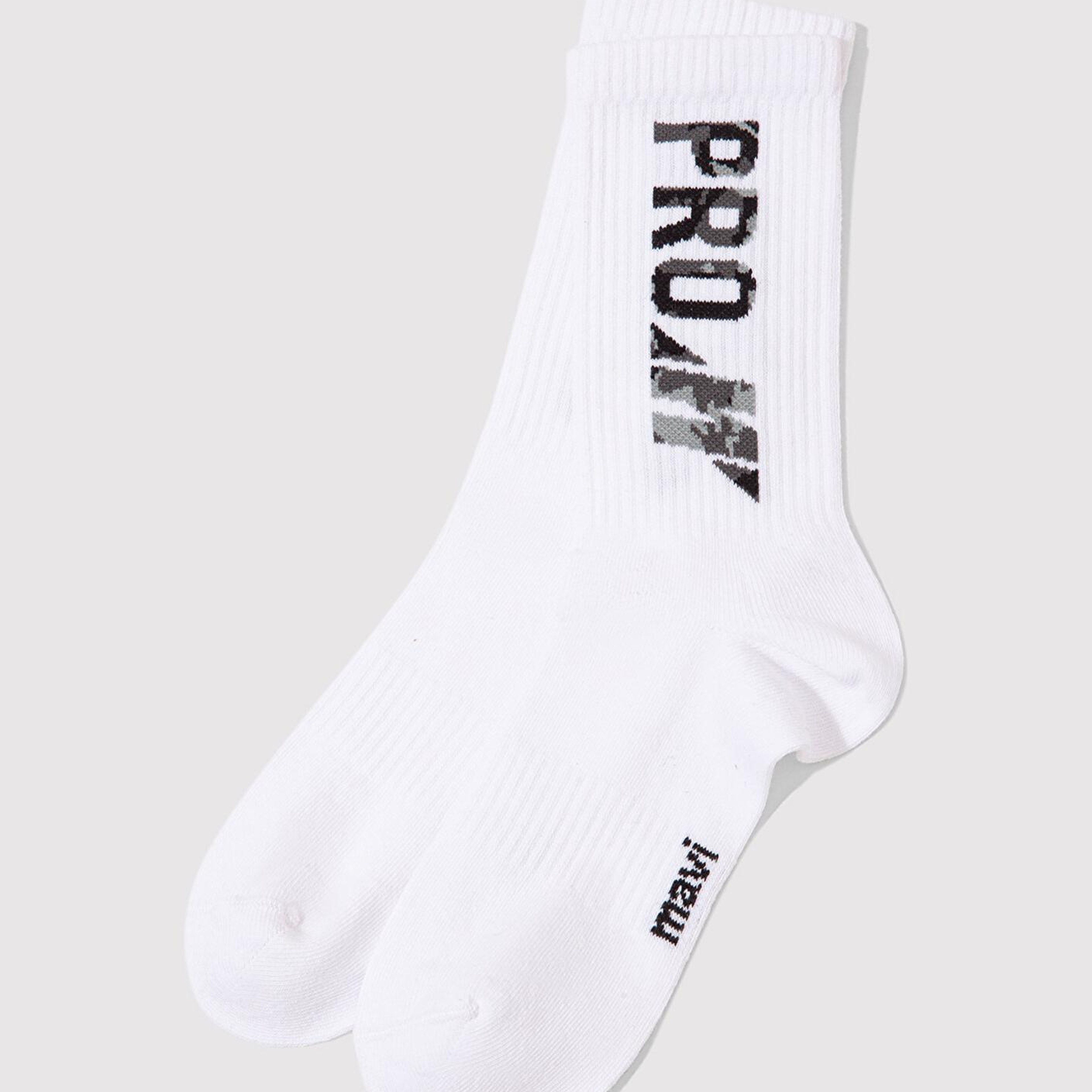 Mavi Mavi Pro Baskılı Beyaz Soket Çorap 0912095-620