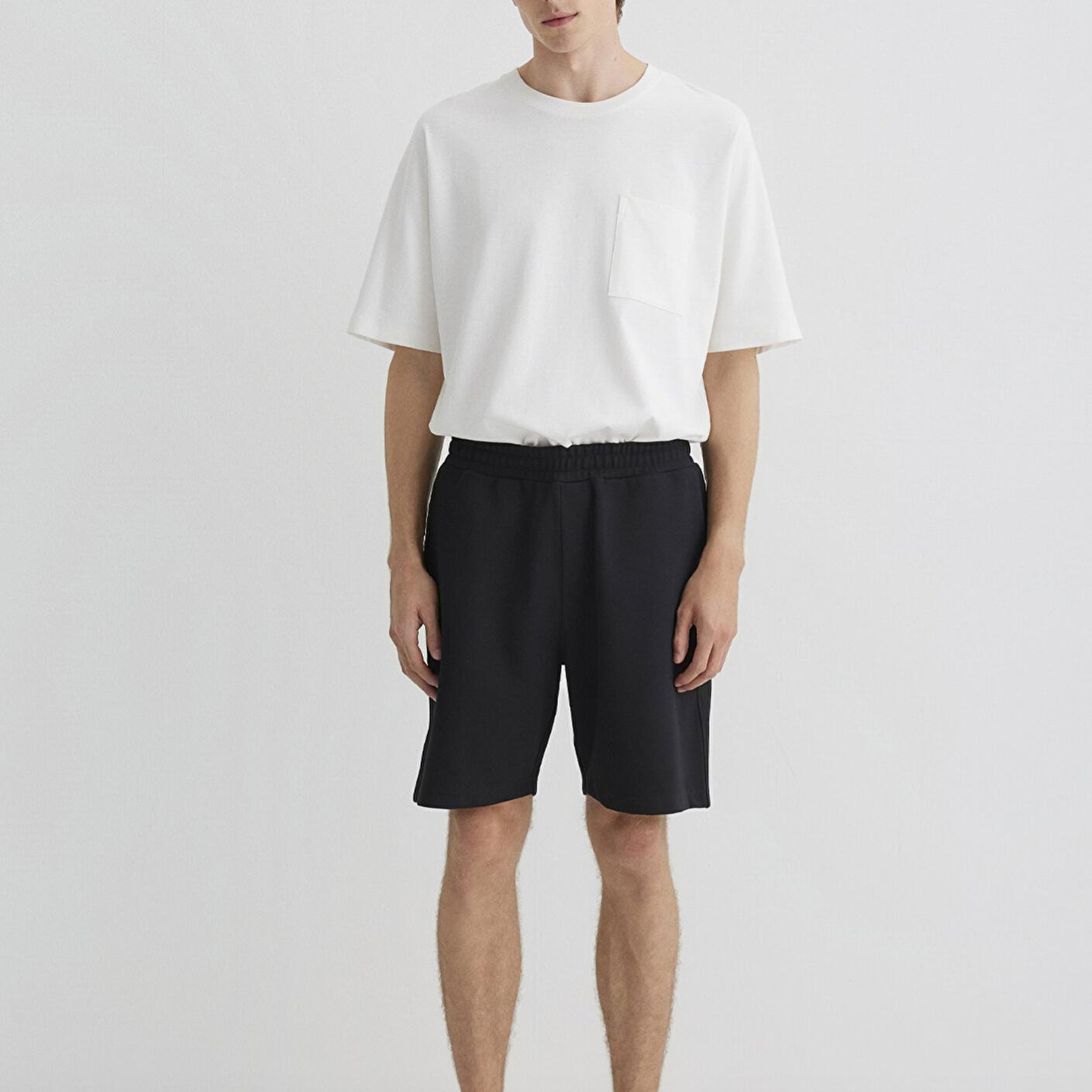 Mavi Siyah Örme Şort 0410314-900