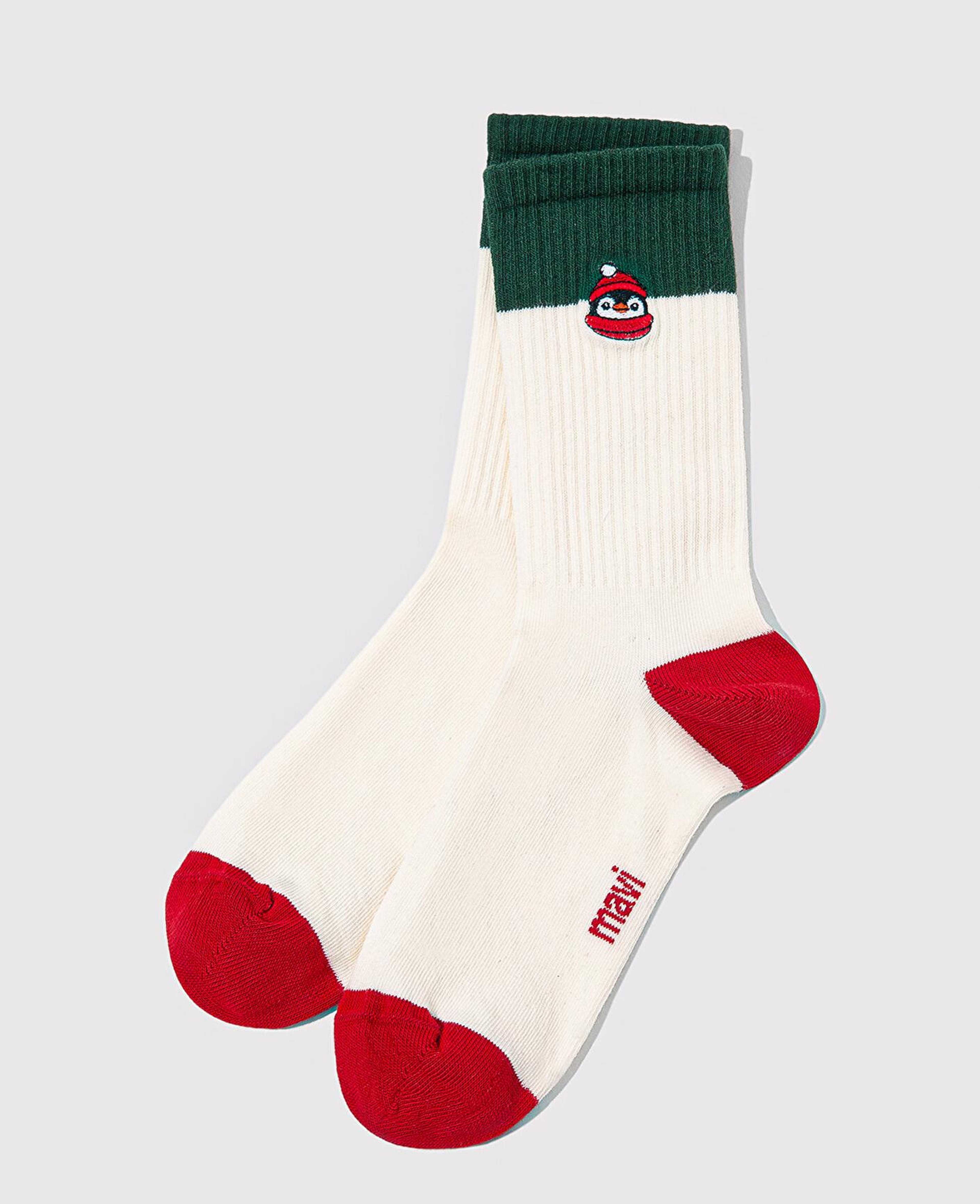 Mavi Yılbaşı Temalı Ekru Bot Çorabı 1913700-70007