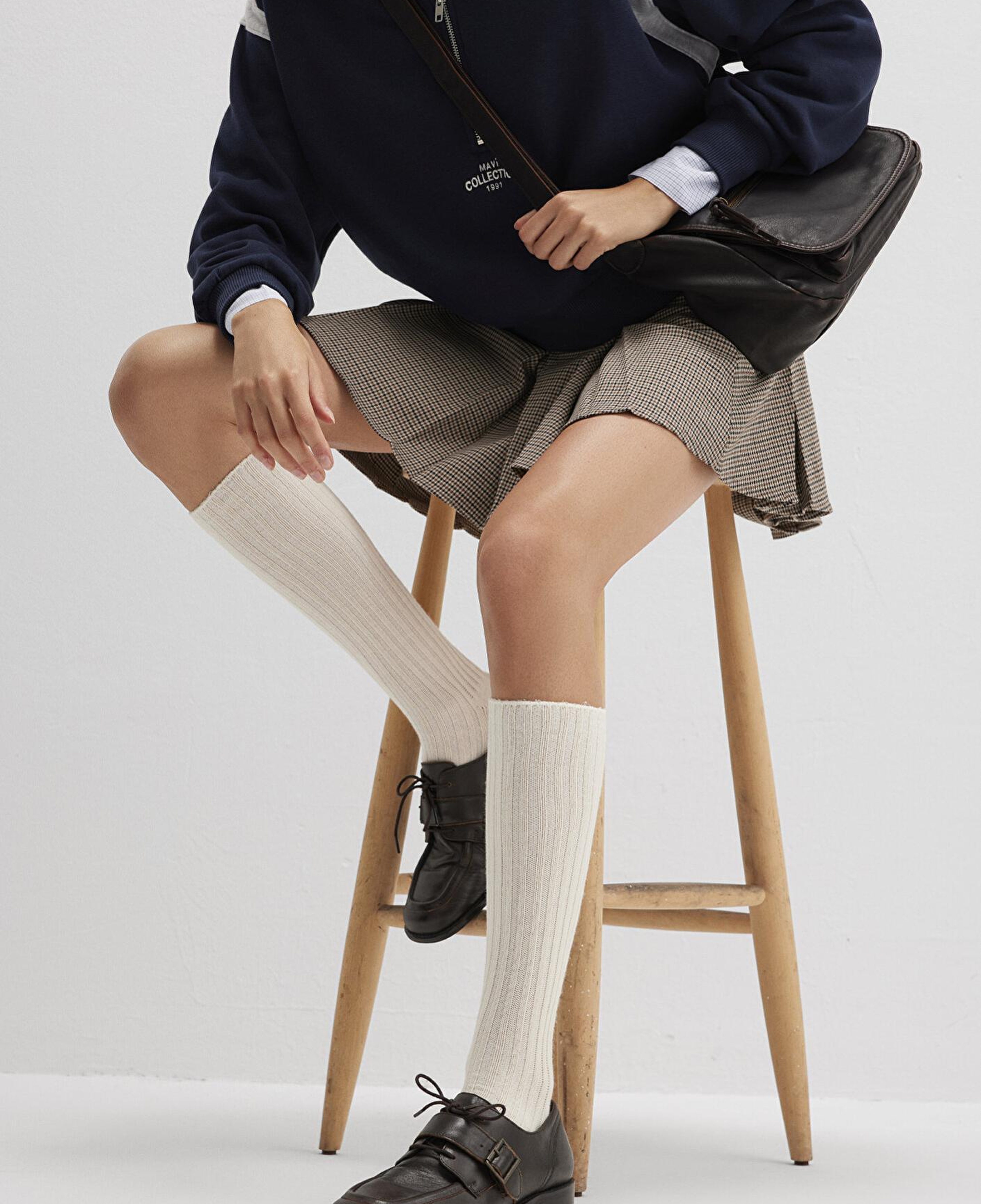 Mavi Dizaltı Bej Bot Çorabı 1913548-30221