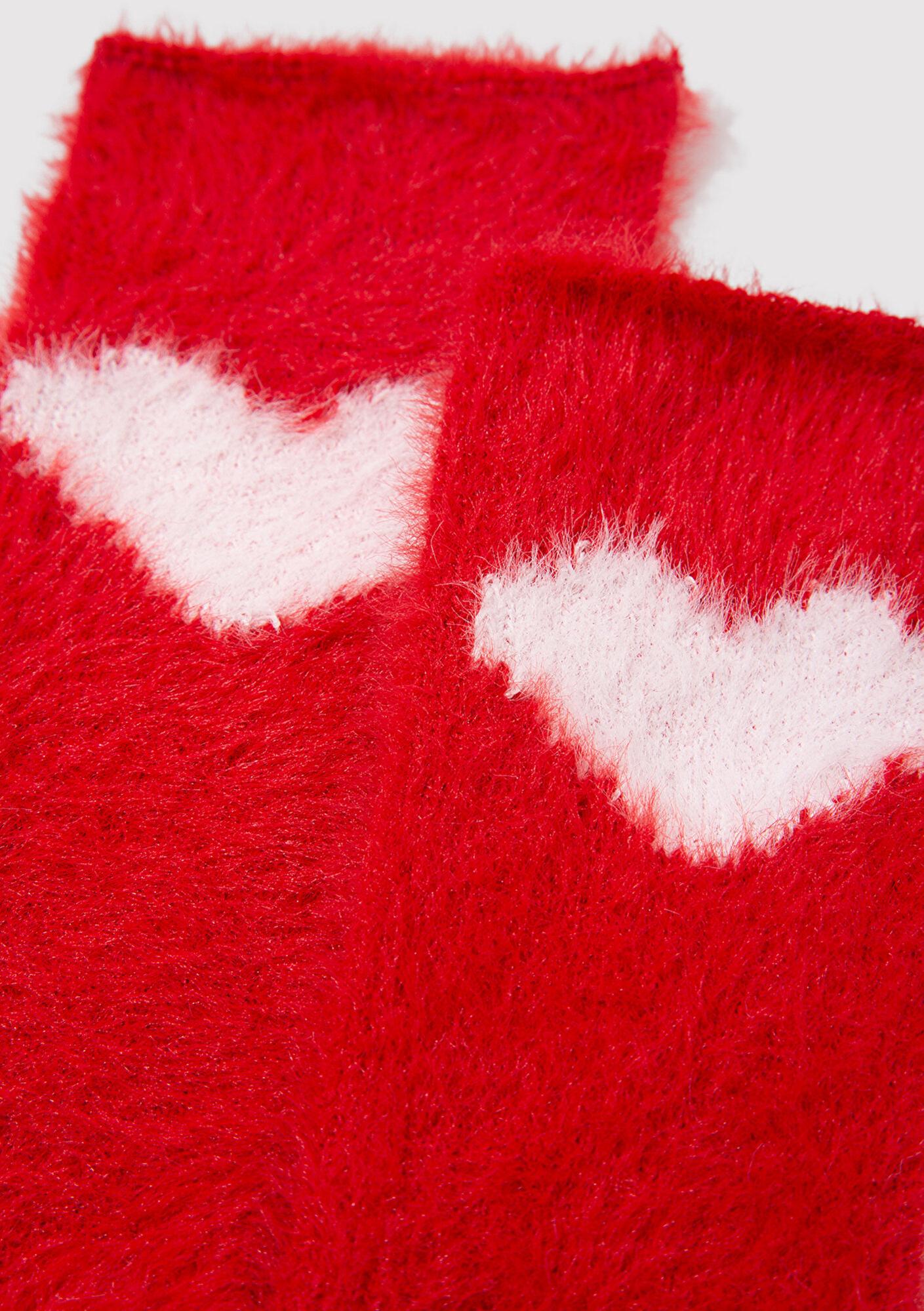 Mavi Kalp Detaylı Peluş Bot Çorabı 1913571-10076