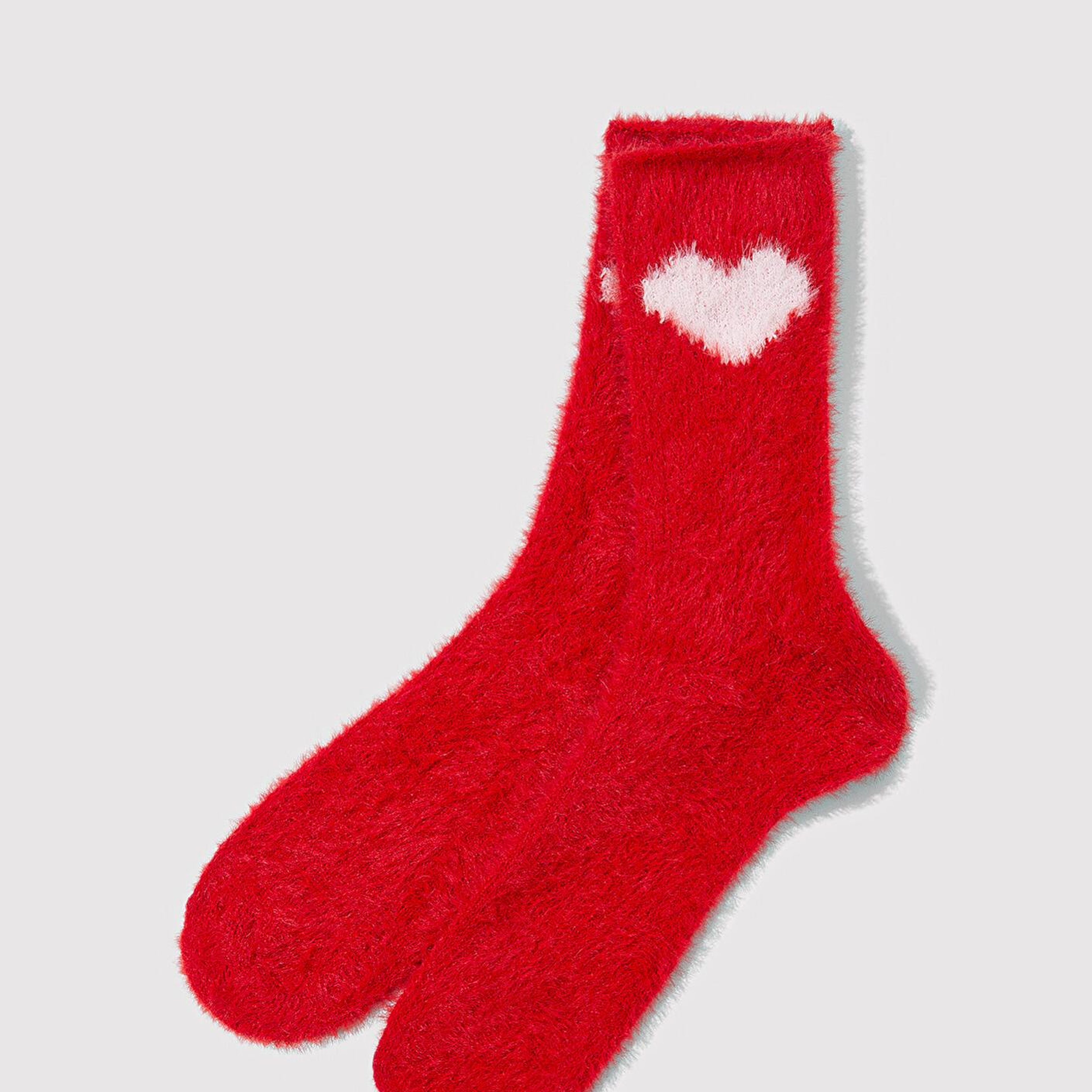 Mavi Kalp Detaylı Peluş Bot Çorabı 1913571-10076