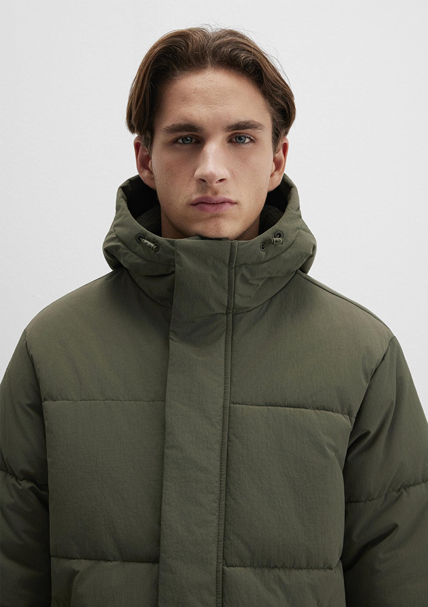 Mavi Kapüşonlu Haki Ceket Regular Fit / Normal Kesim 0110683-80714