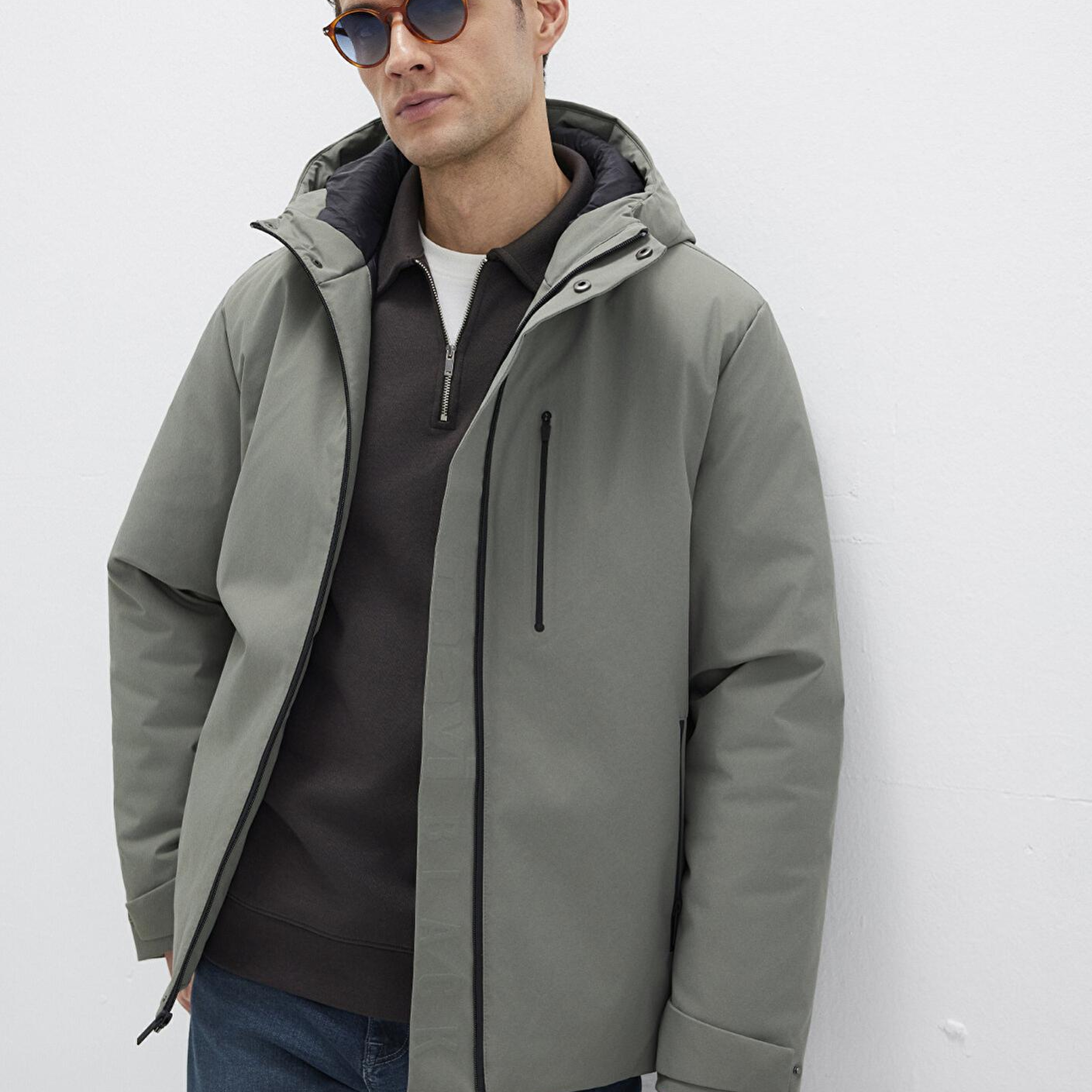 Mavi Mavi Black Kapüşonlu Yeşil Mont 0110676-85485