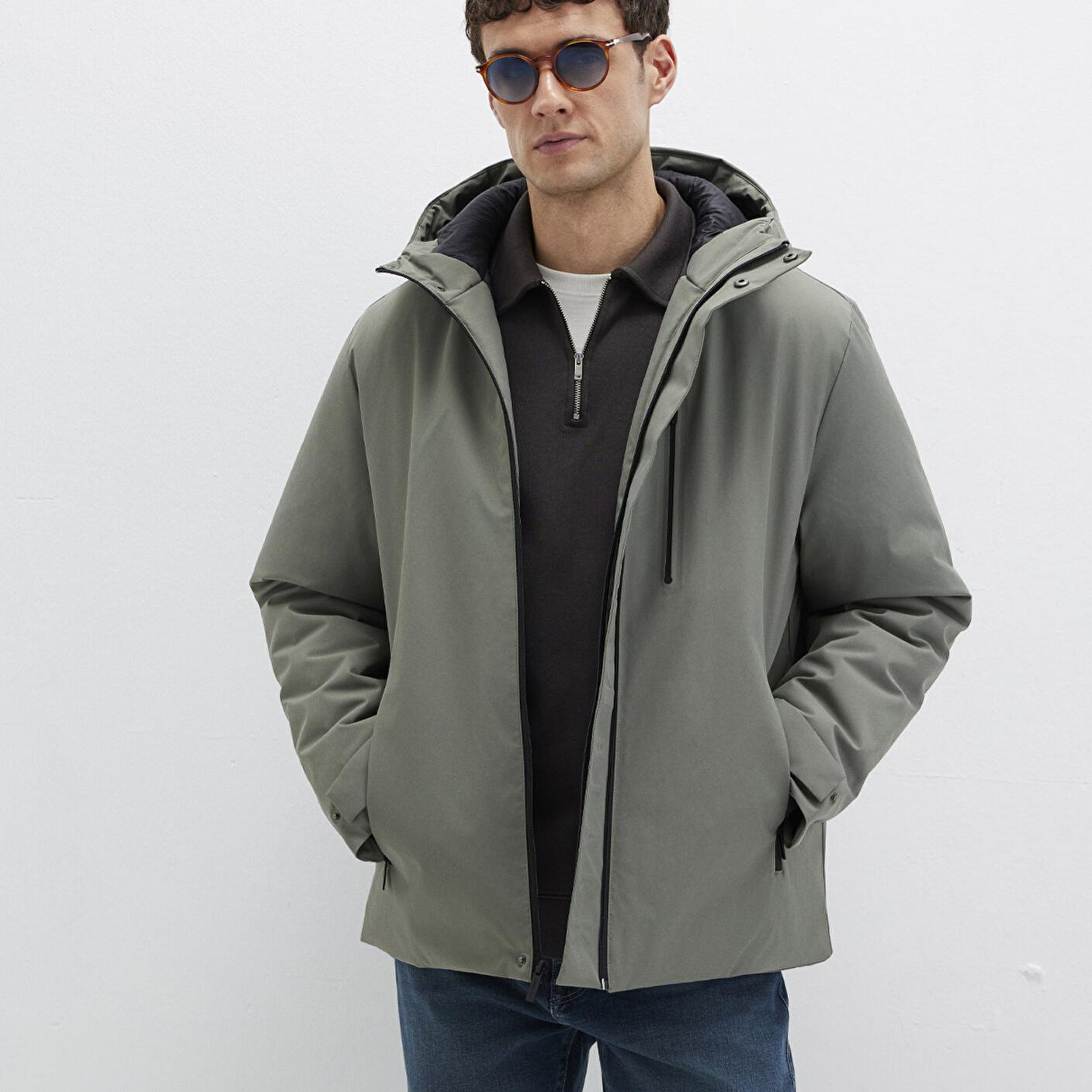 Mavi Mavi Black Kapüşonlu Yeşil Mont 0110676-85485