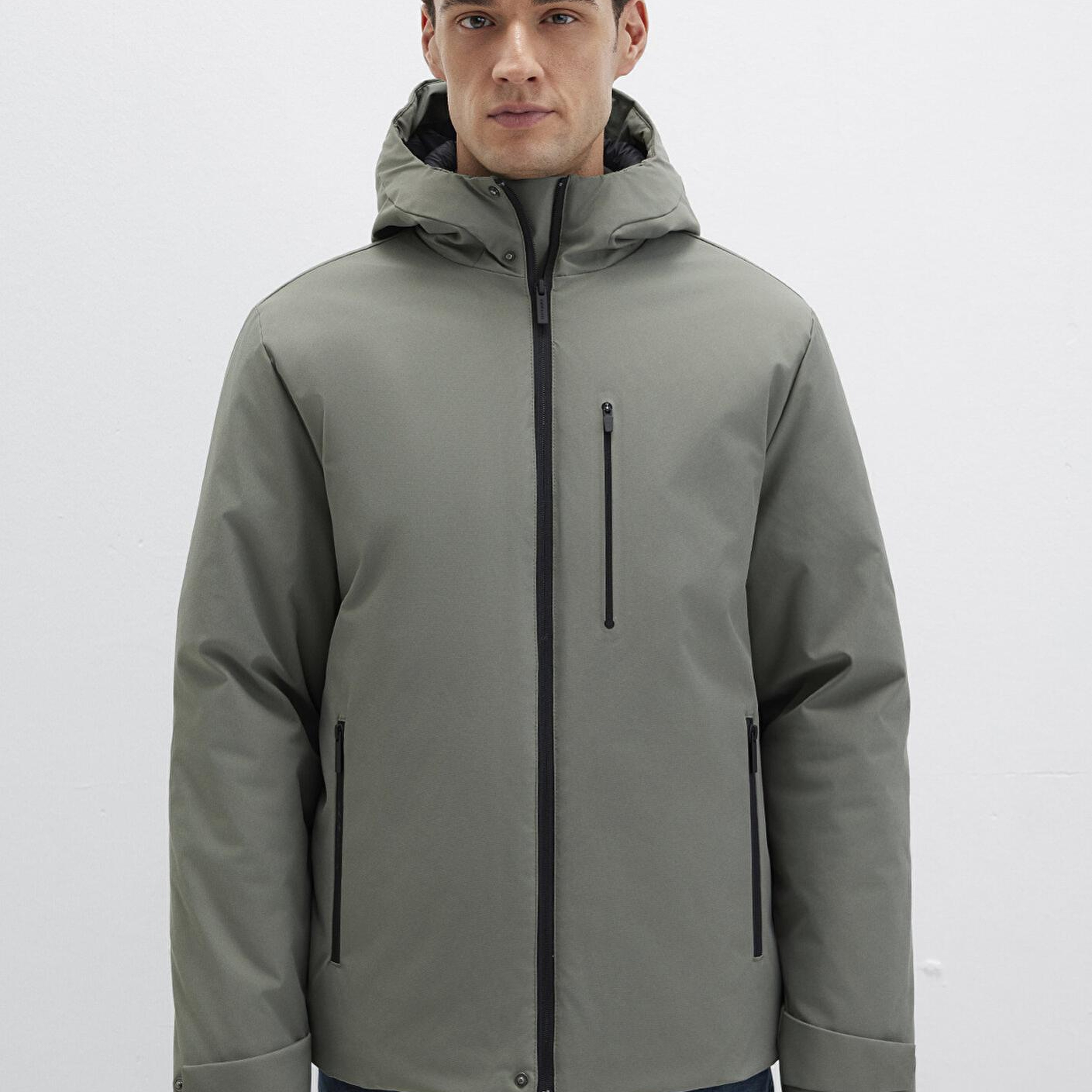 Mavi Mavi Black Kapüşonlu Yeşil Mont 0110676-85485