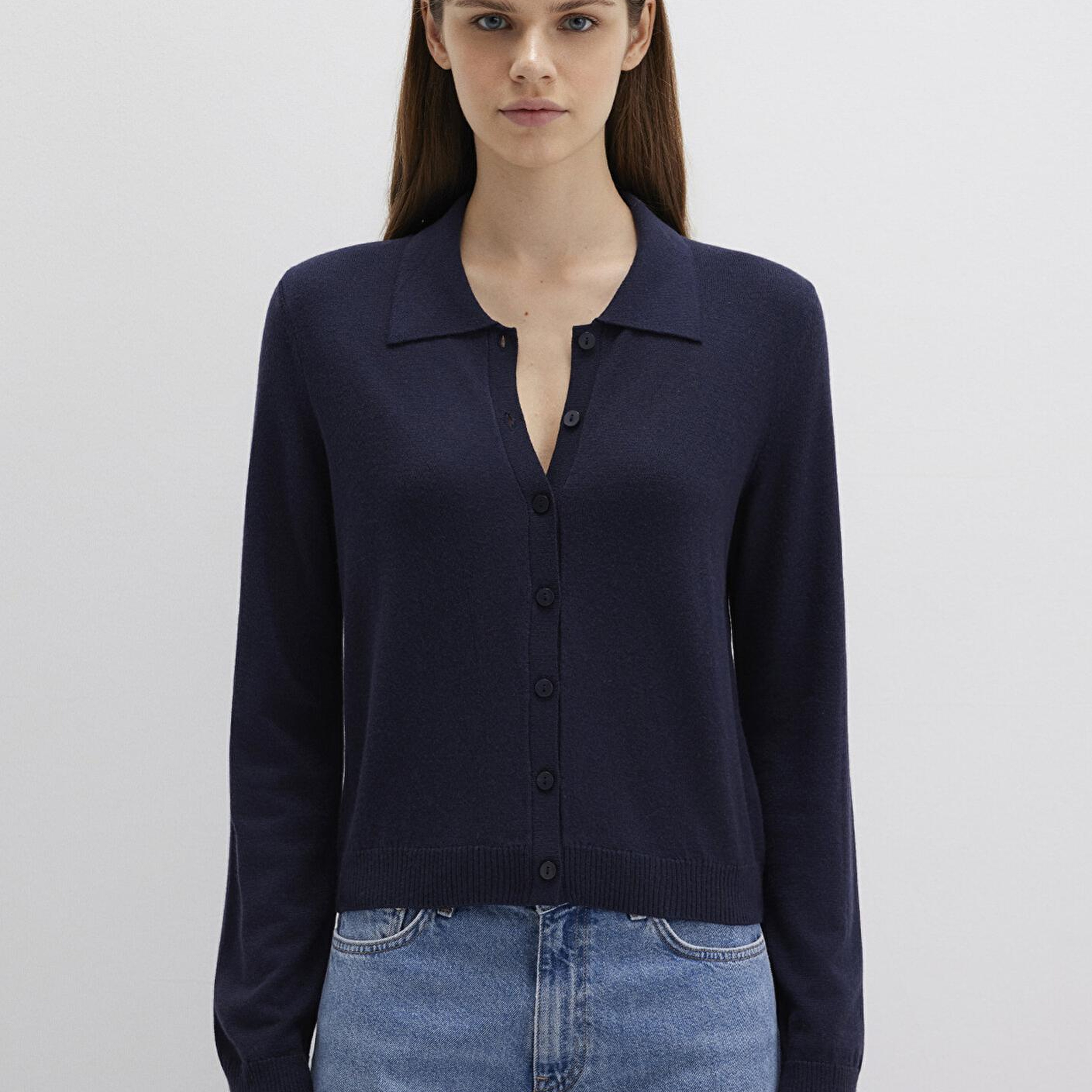 Mavi Yün Karışımlı Lacivert Triko Polo 1710700-89101