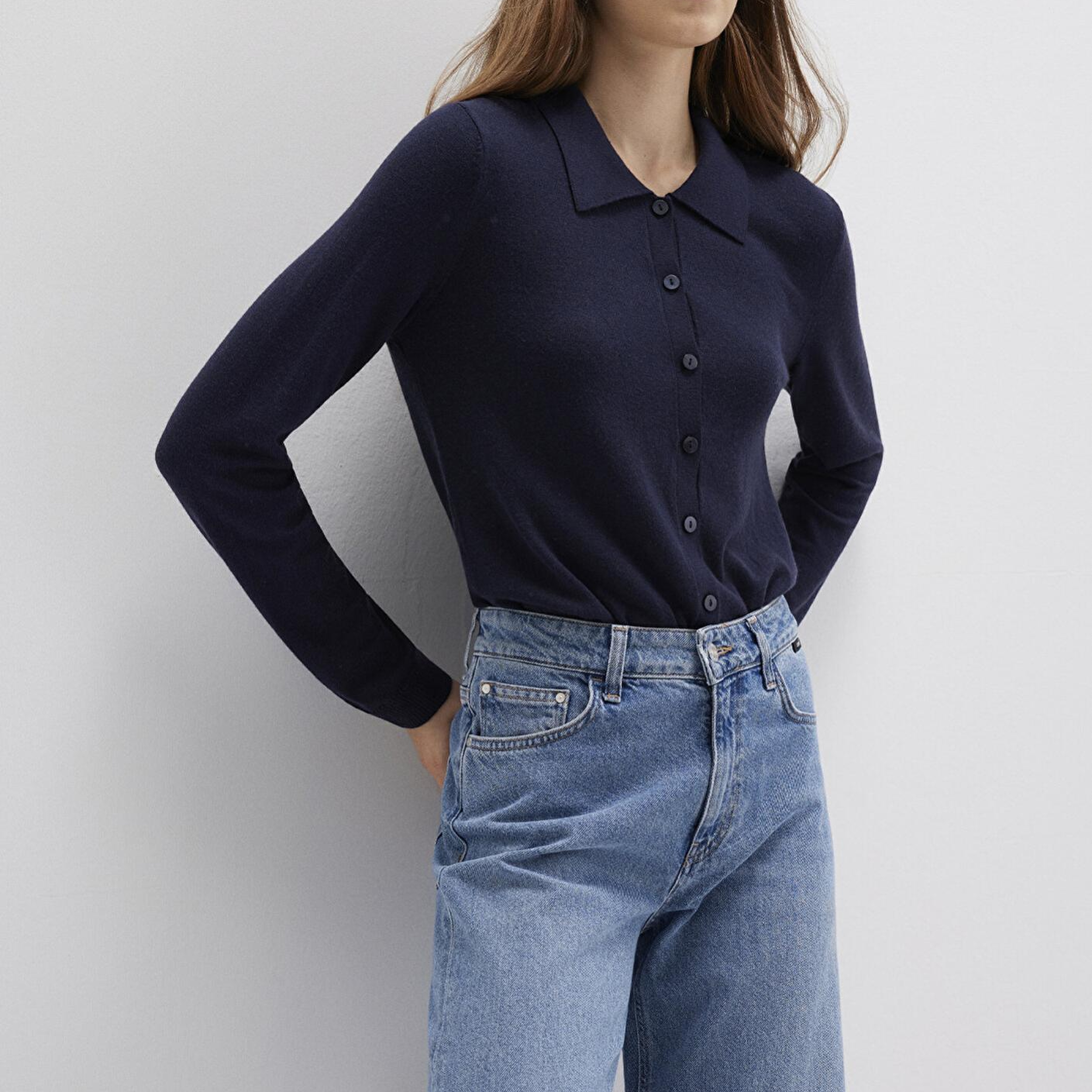 Mavi Yün Karışımlı Lacivert Triko Polo 1710700-89101