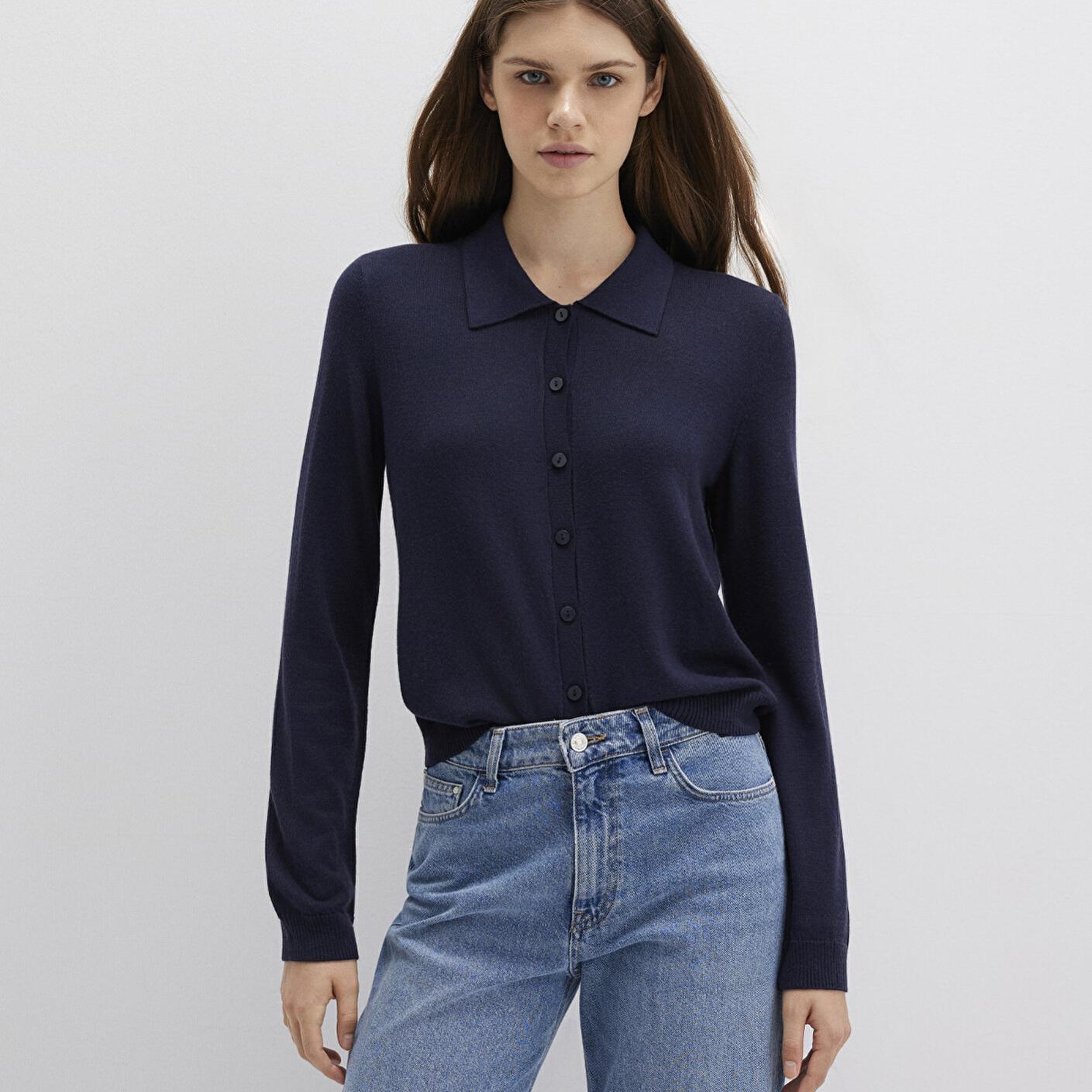 Mavi Yün Karışımlı Lacivert Triko Polo 1710700-89101