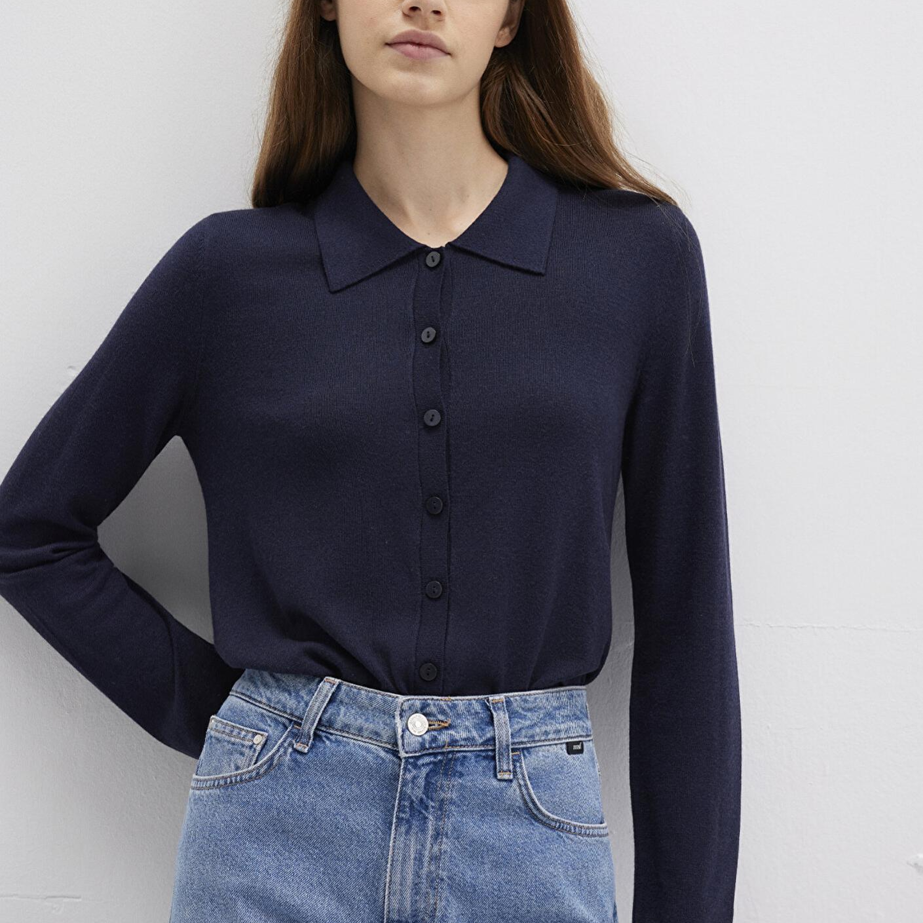 Mavi Yün Karışımlı Lacivert Triko Polo 1710700-89101