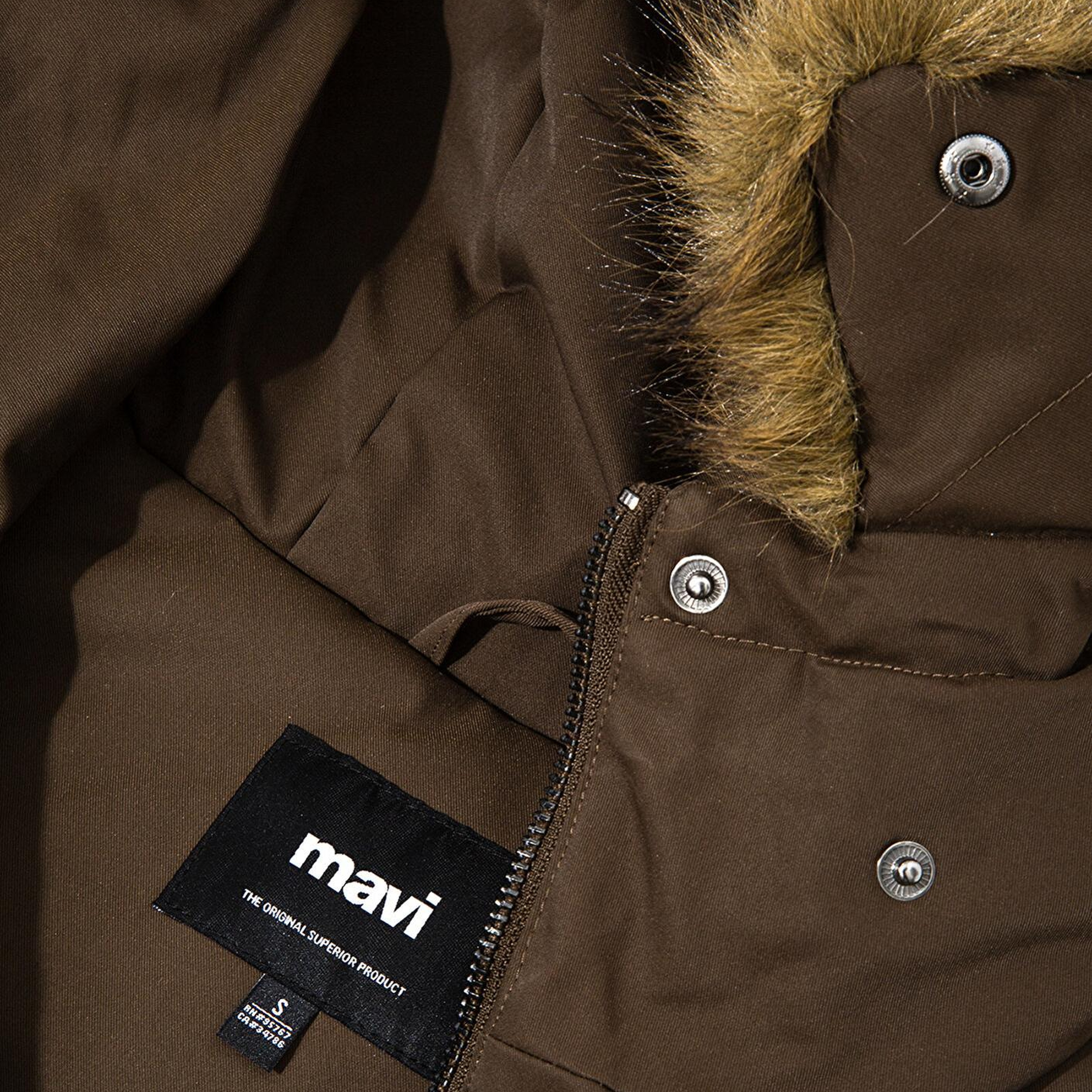 Mavi Su İtici Haki Parka Oversize / Geniş Kesim 1110712-71541