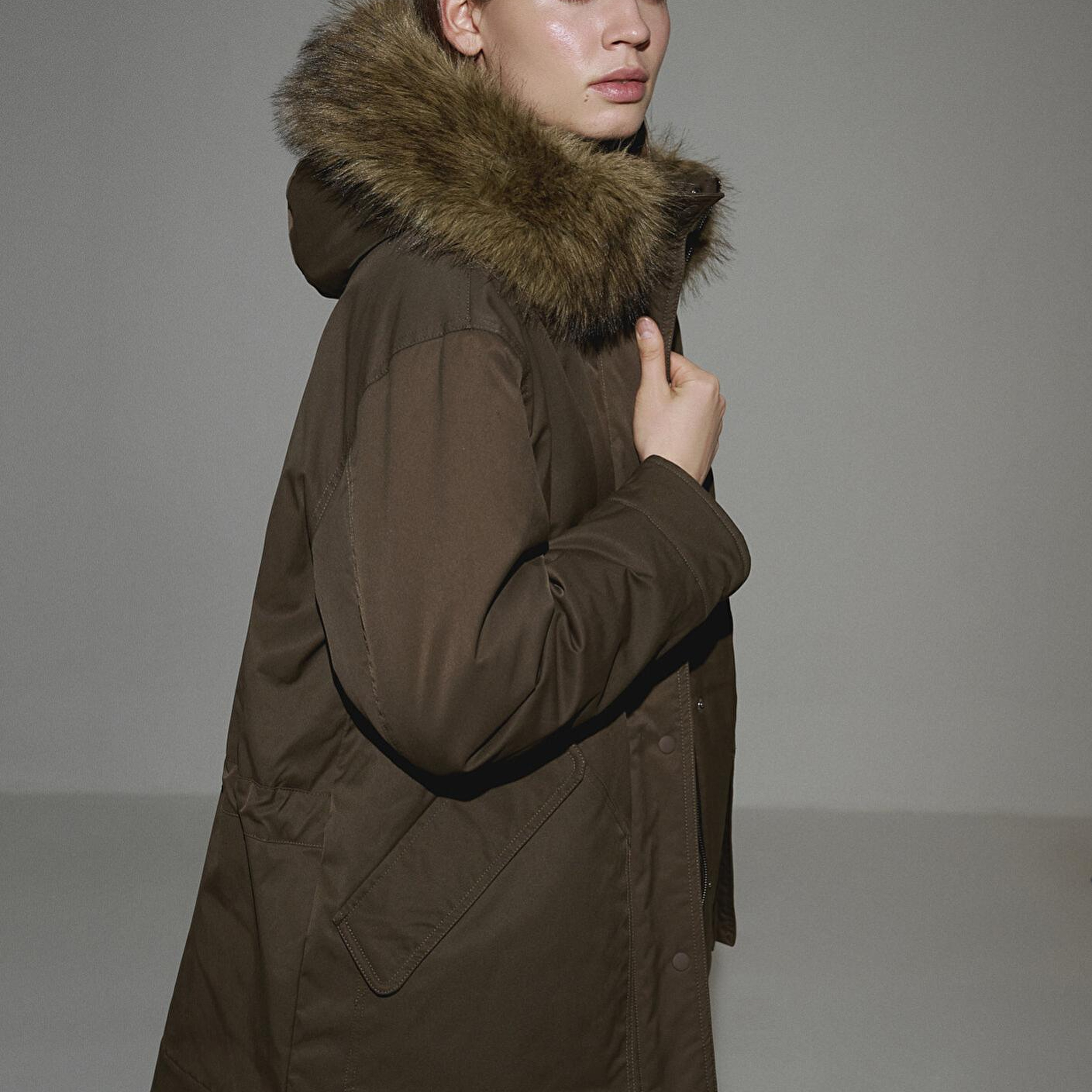 Mavi Su İtici Haki Parka Oversize / Geniş Kesim 1110712-71541