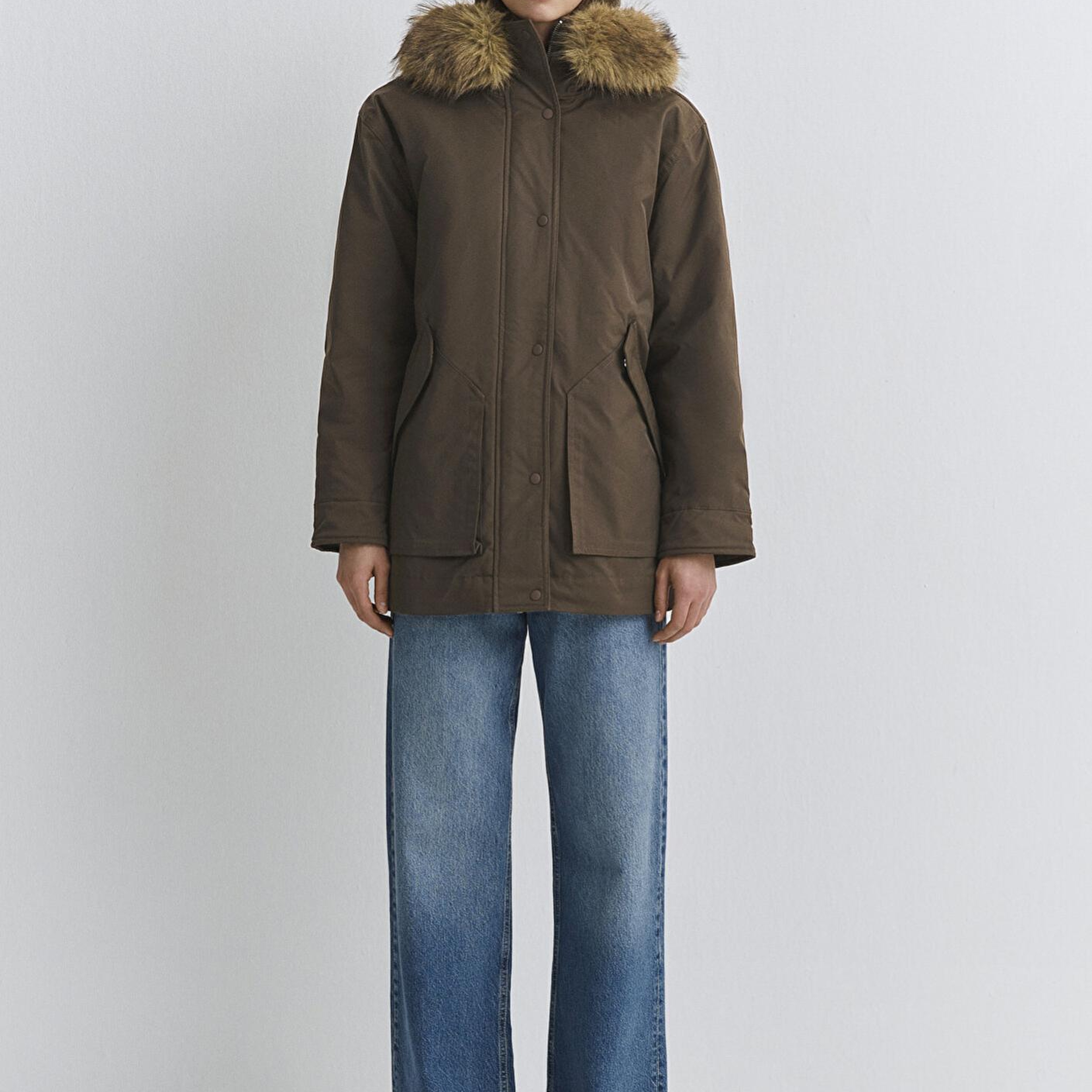 Mavi Su İtici Haki Parka Oversize / Geniş Kesim 1110712-71541