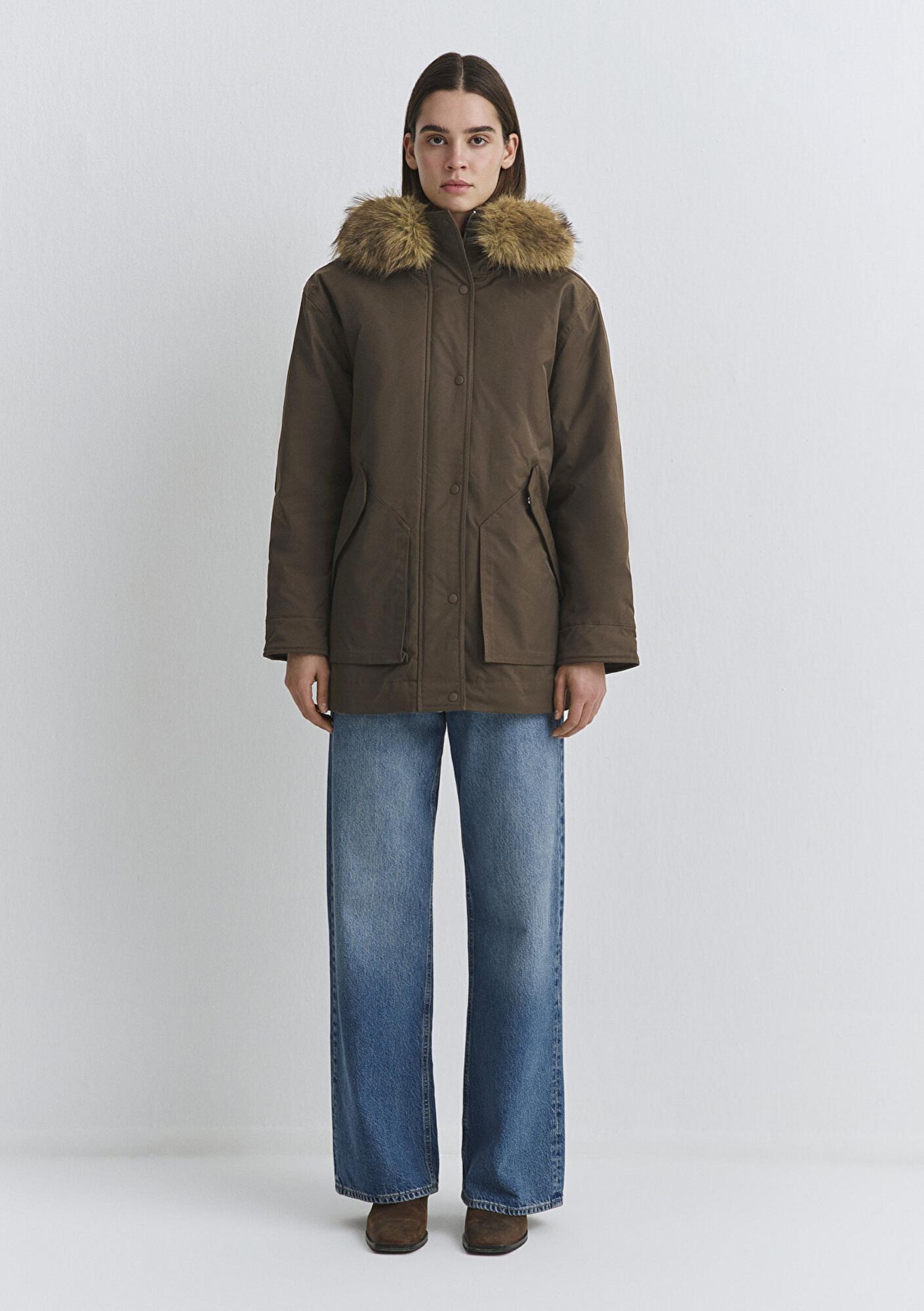 Mavi Su İtici Yeşil Parka Oversize / Geniş Kesim 1110712-71541