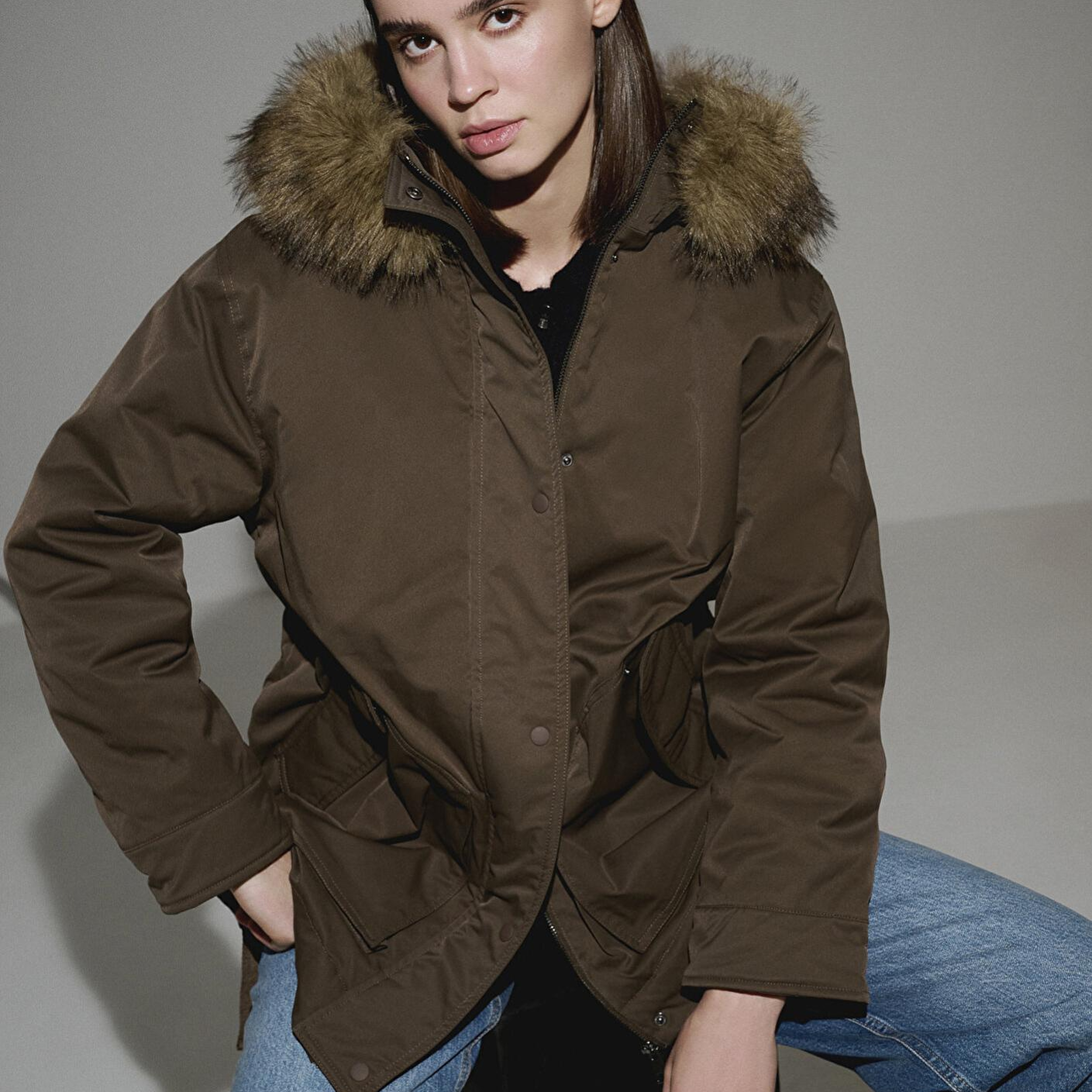 Mavi Su İtici Yeşil Parka Oversize / Geniş Kesim 1110712-71541