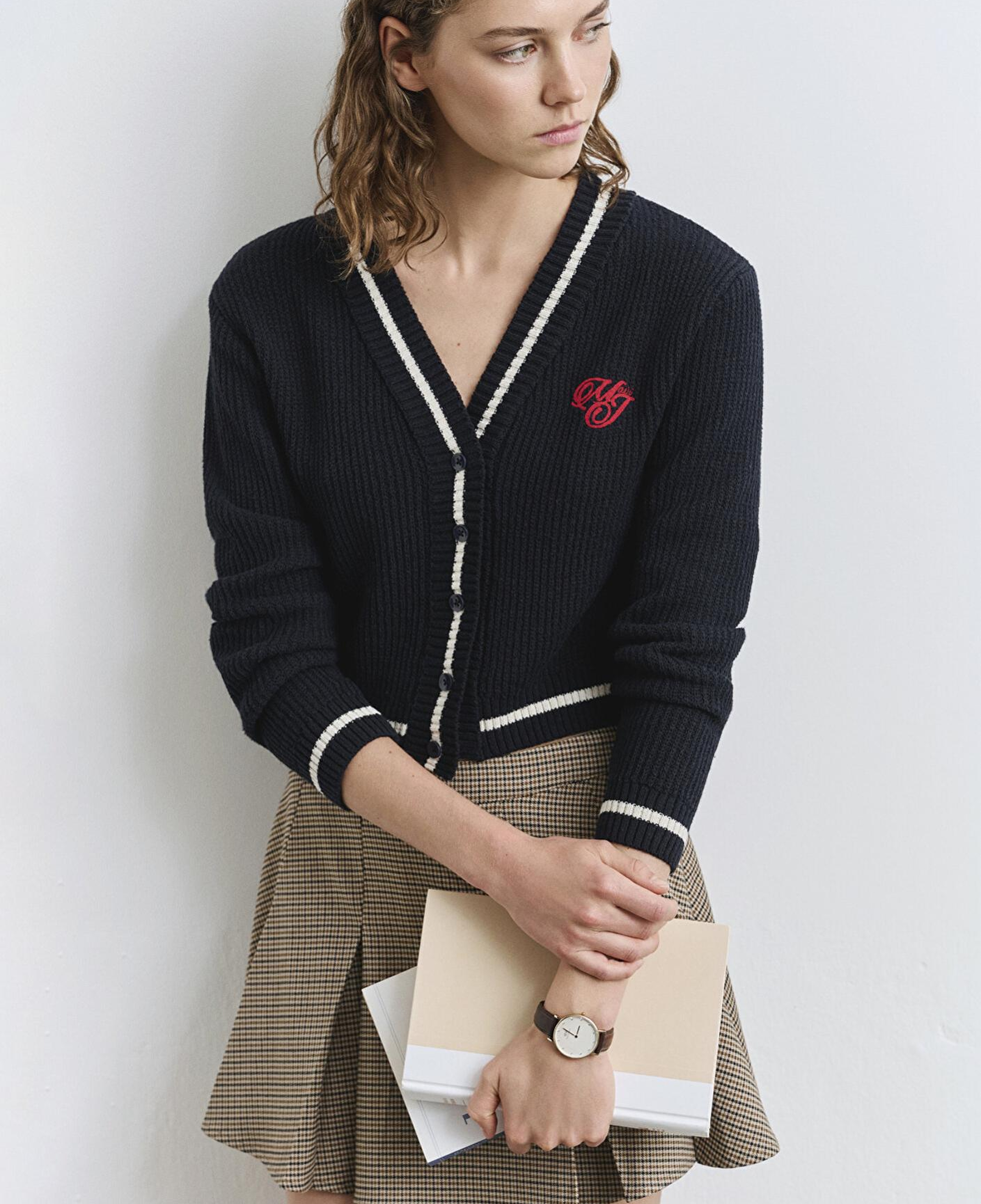 Mavi Lacivert Hırka Crop / Kısa Kesim 1710719-84371