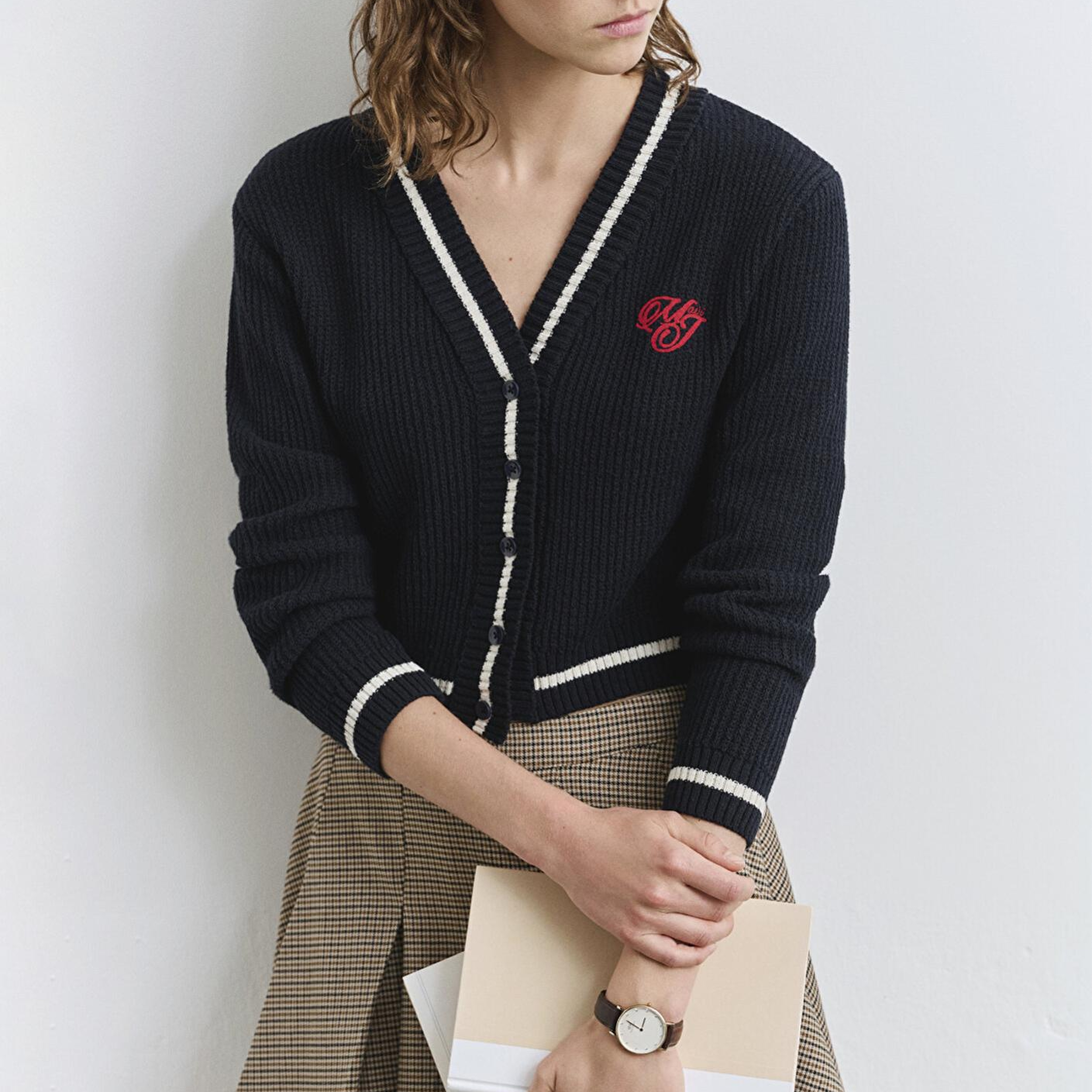 Mavi Lacivert Hırka Crop / Kısa Kesim 1710719-84371