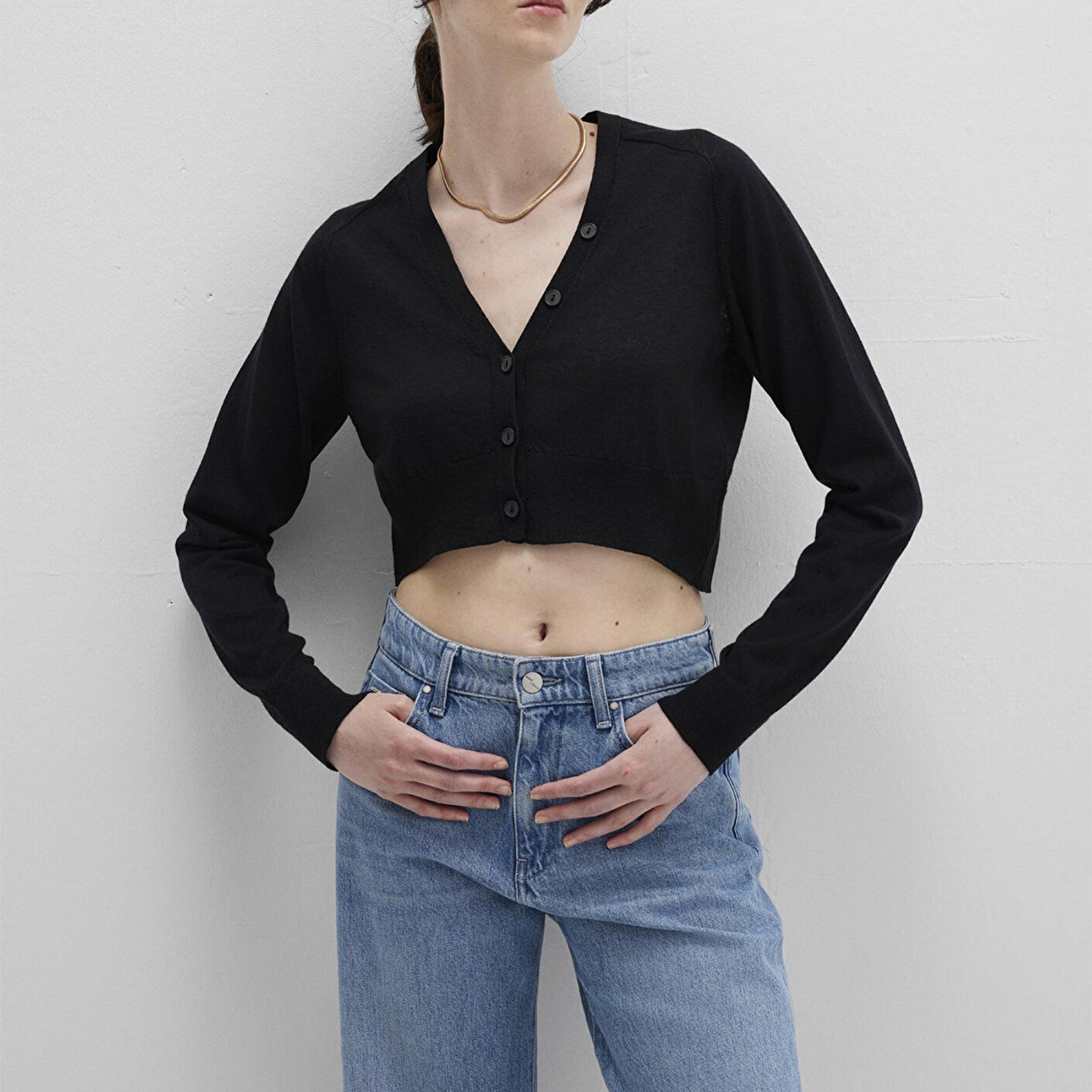 Mavi Siyah Crop Hırka Crop / Kısa Kesim 1710690-900