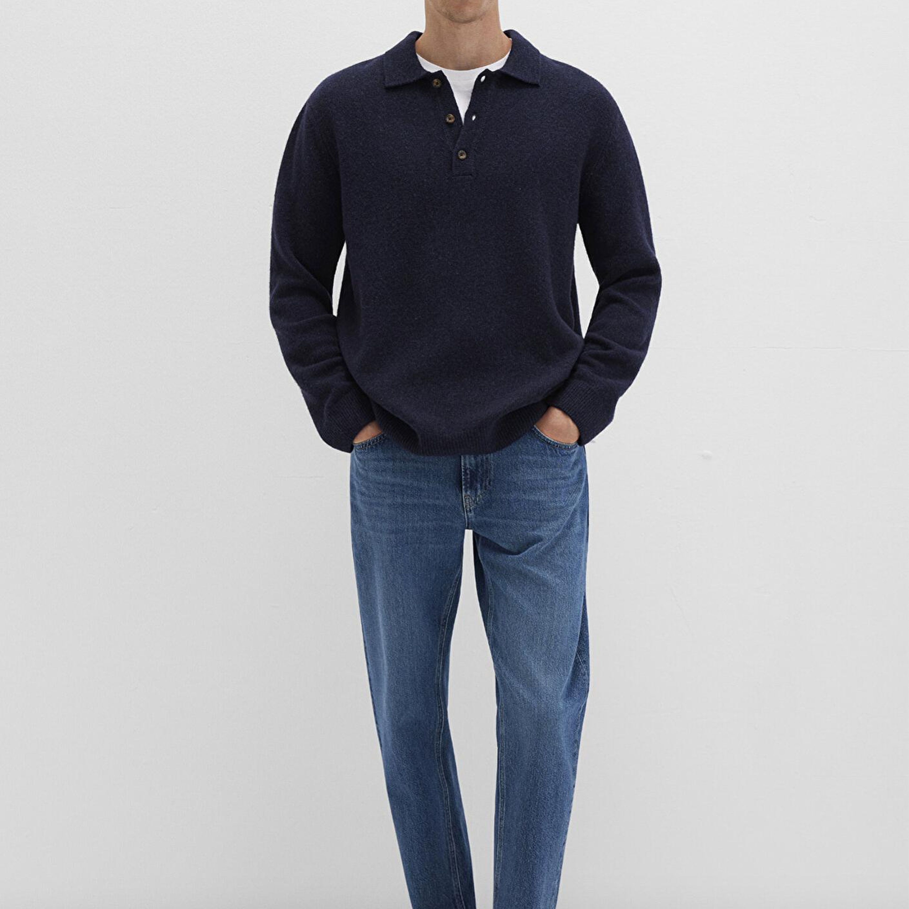 Mavi Yün Karışımlı Lacivert Triko Polo 0710255-70490