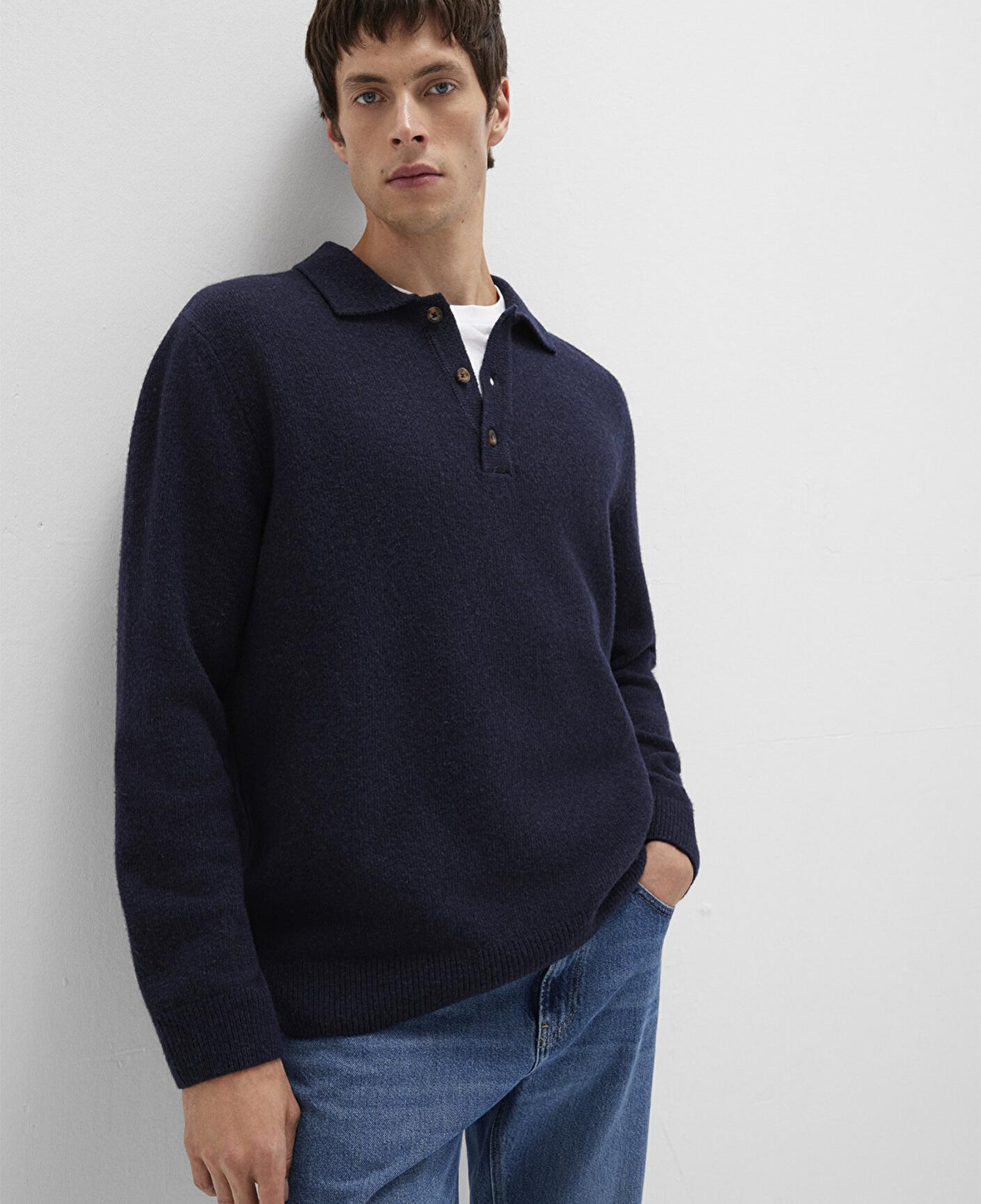 Mavi Yün Karışımlı Lacivert Triko Polo 0710255-70490