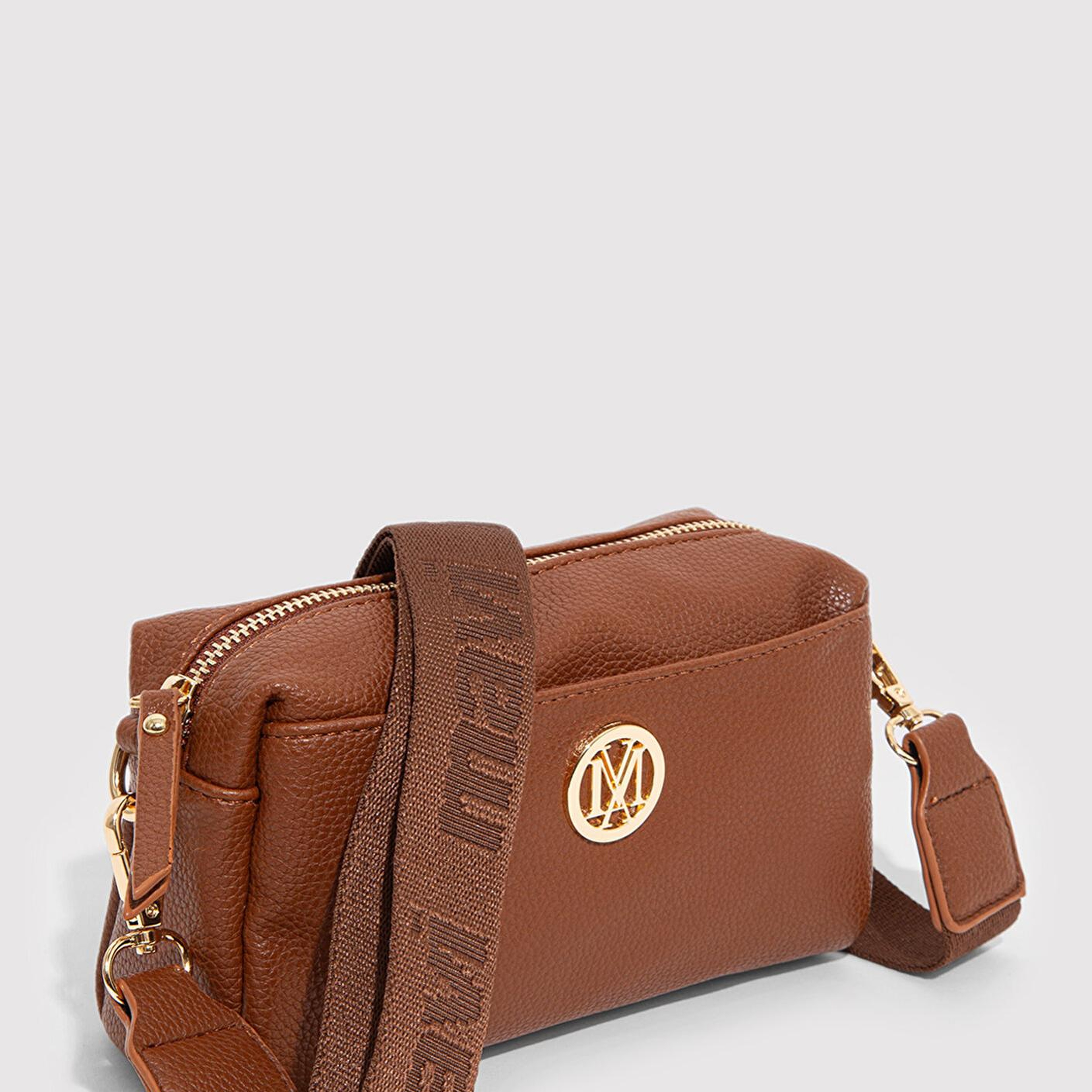 Mavi Mühür Logo Detaylı Kahverengi Çapraz Çanta 1912662-34614