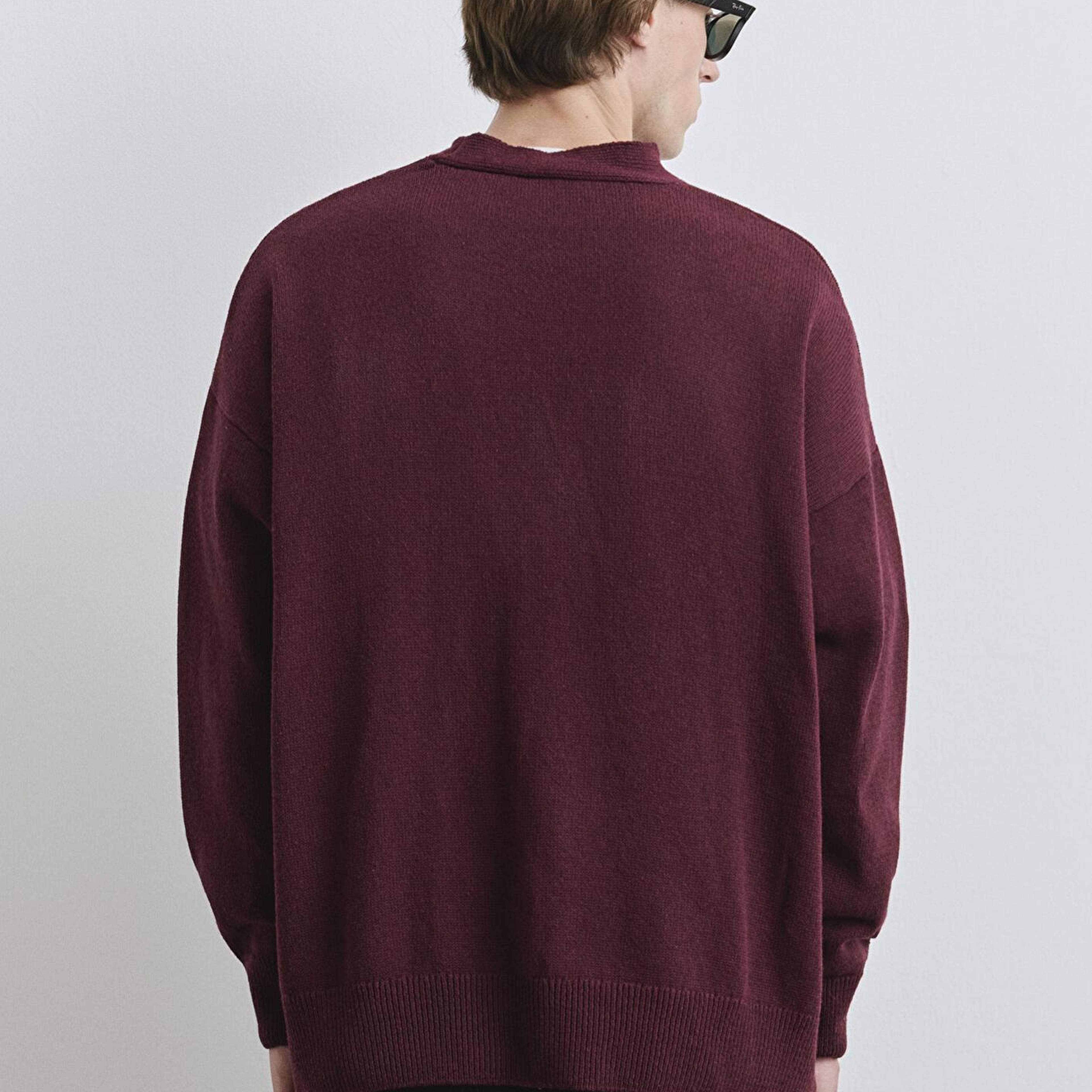 Mavi M Baskılı Bordo Hırka Oversize / Geniş Kesim 0710288-70414