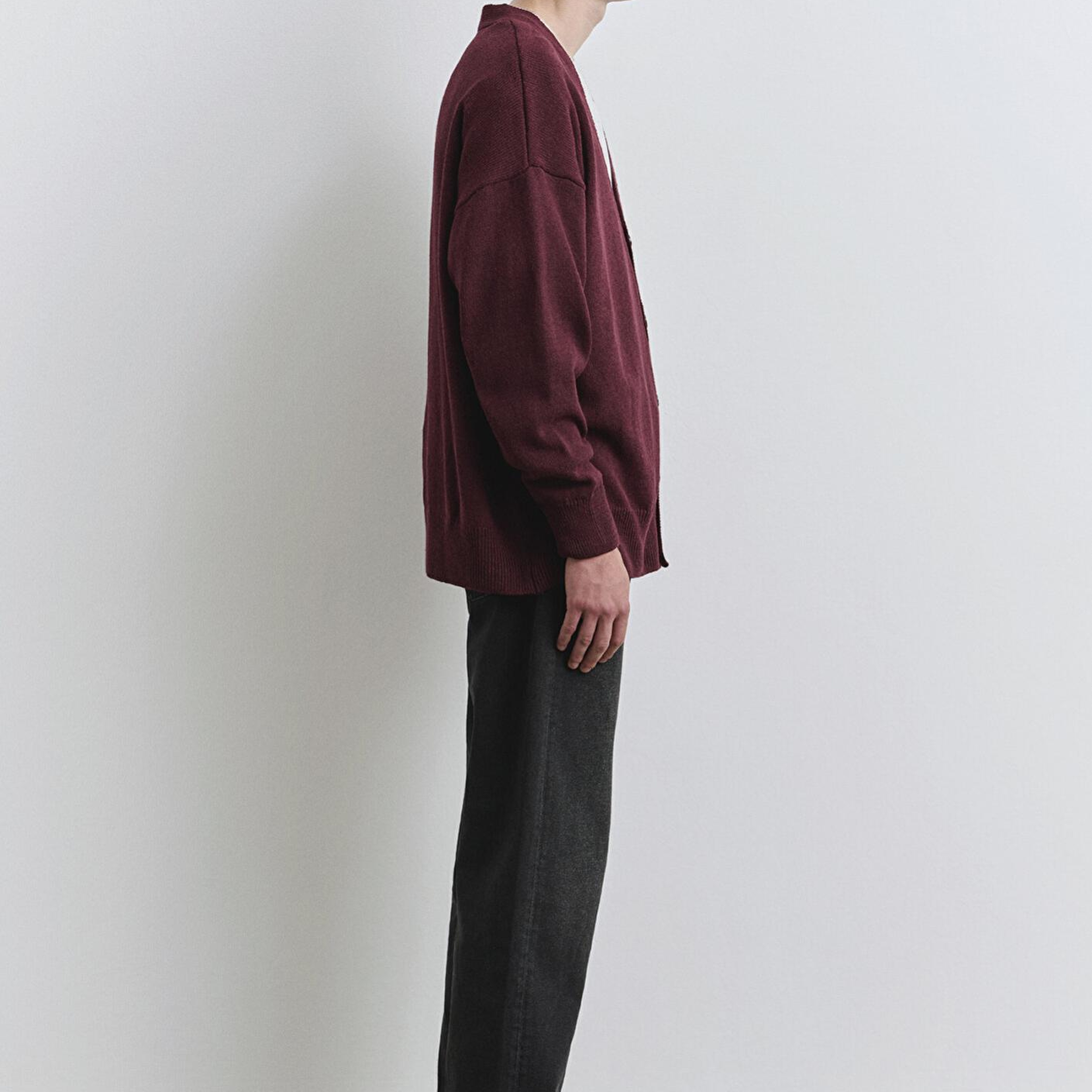 Mavi M Baskılı Bordo Hırka Oversize / Geniş Kesim 0710288-70414