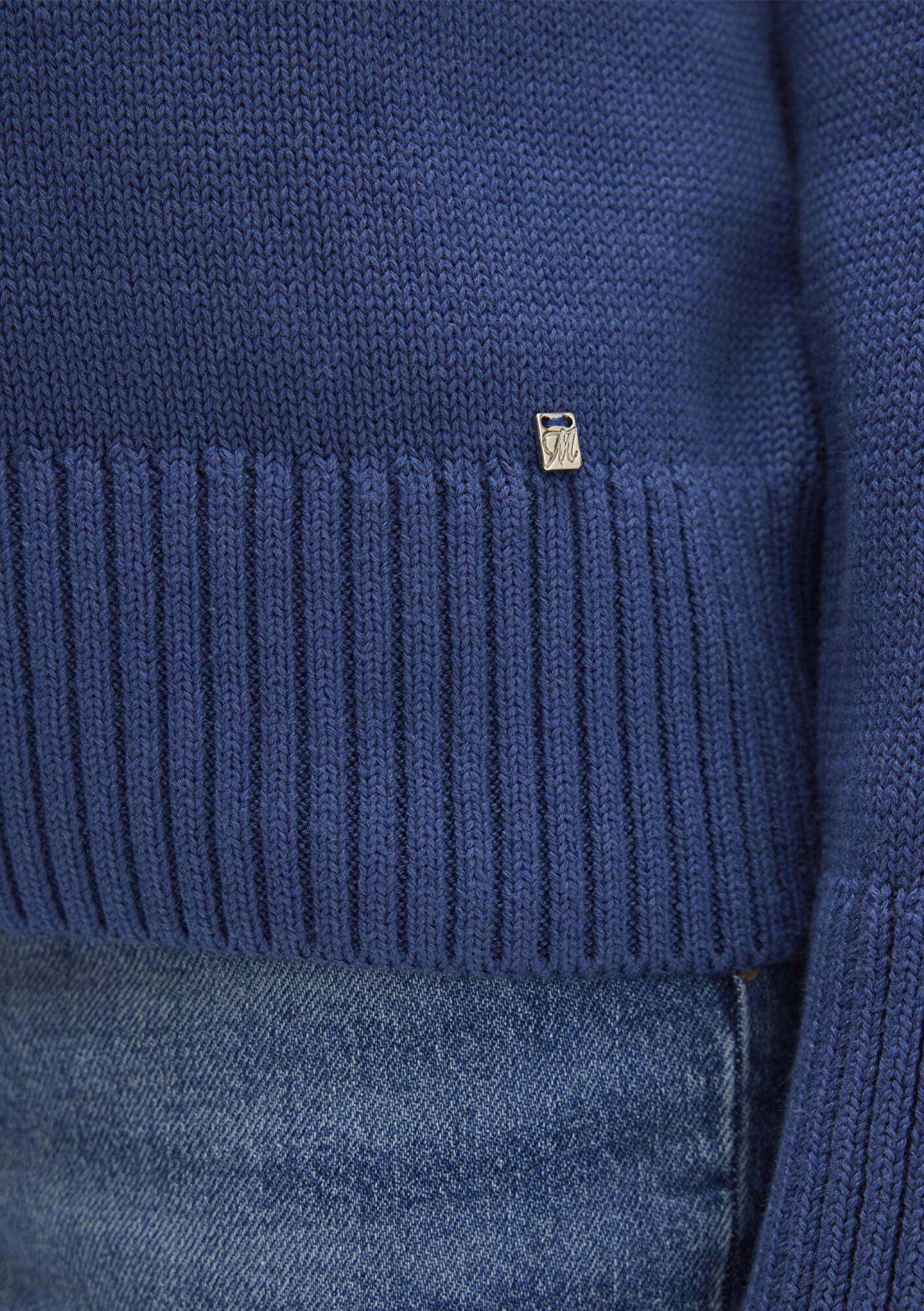 Mavi İpek Karışımlı Bisiklet Yaka Mavi Kazak Regular Fit / Normal Kesim 1710726-70719