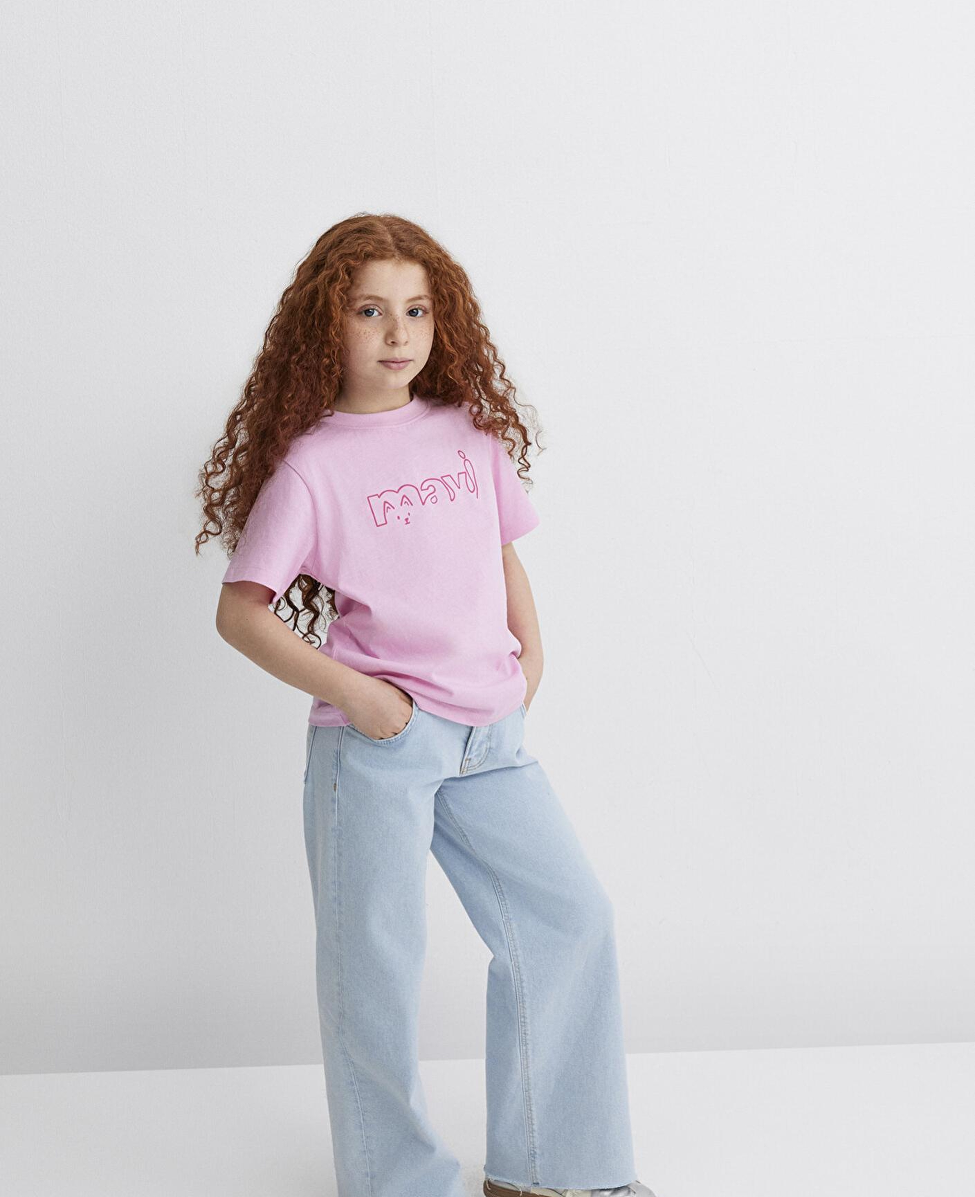 Mavi Mavi Logo Kedi Baskılı Pembe Tişört Regular Fit / Normal Kesim 7610338-70973