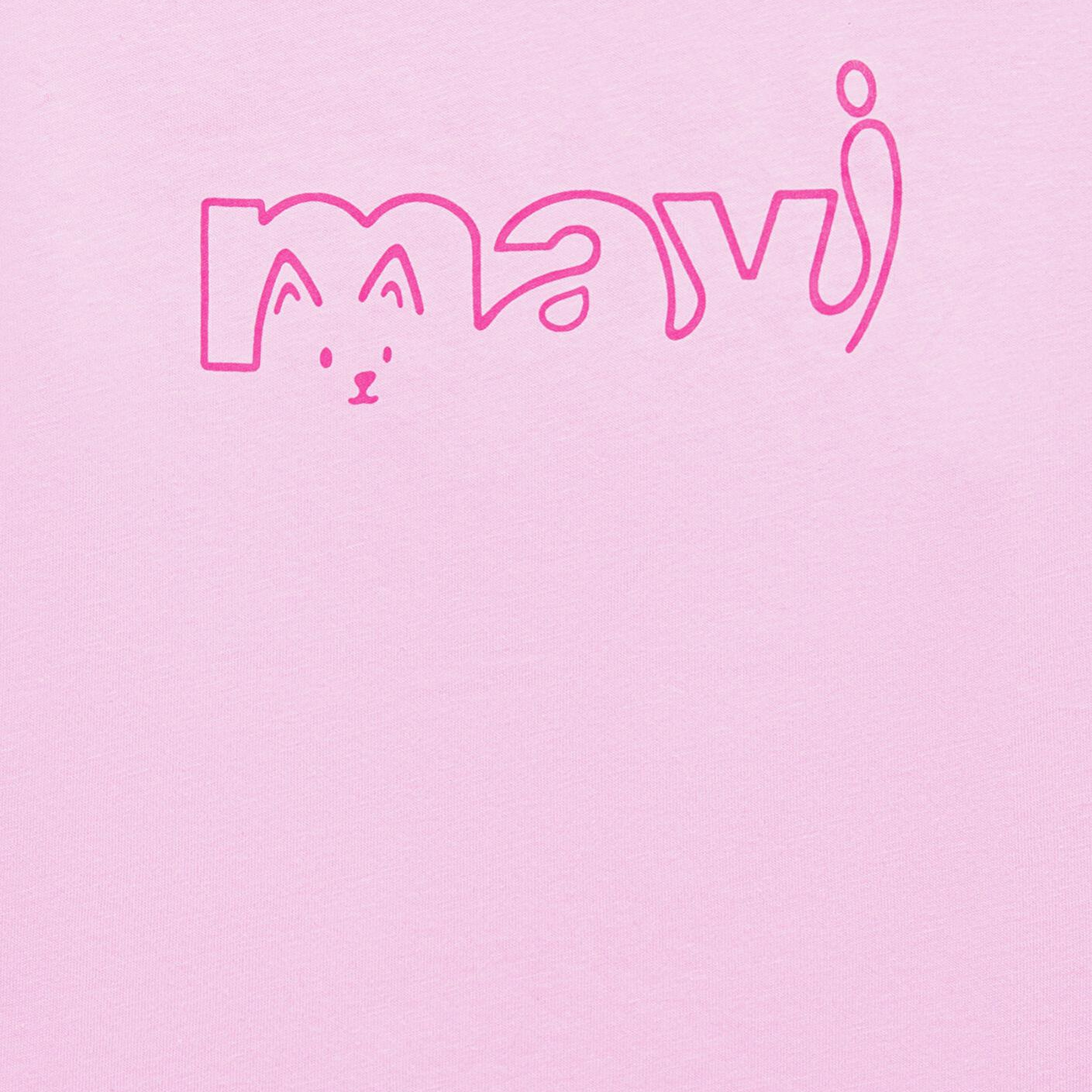 Mavi Mavi Logo Kedi Baskılı Pembe Tişört Regular Fit / Normal Kesim 7610338-70973
