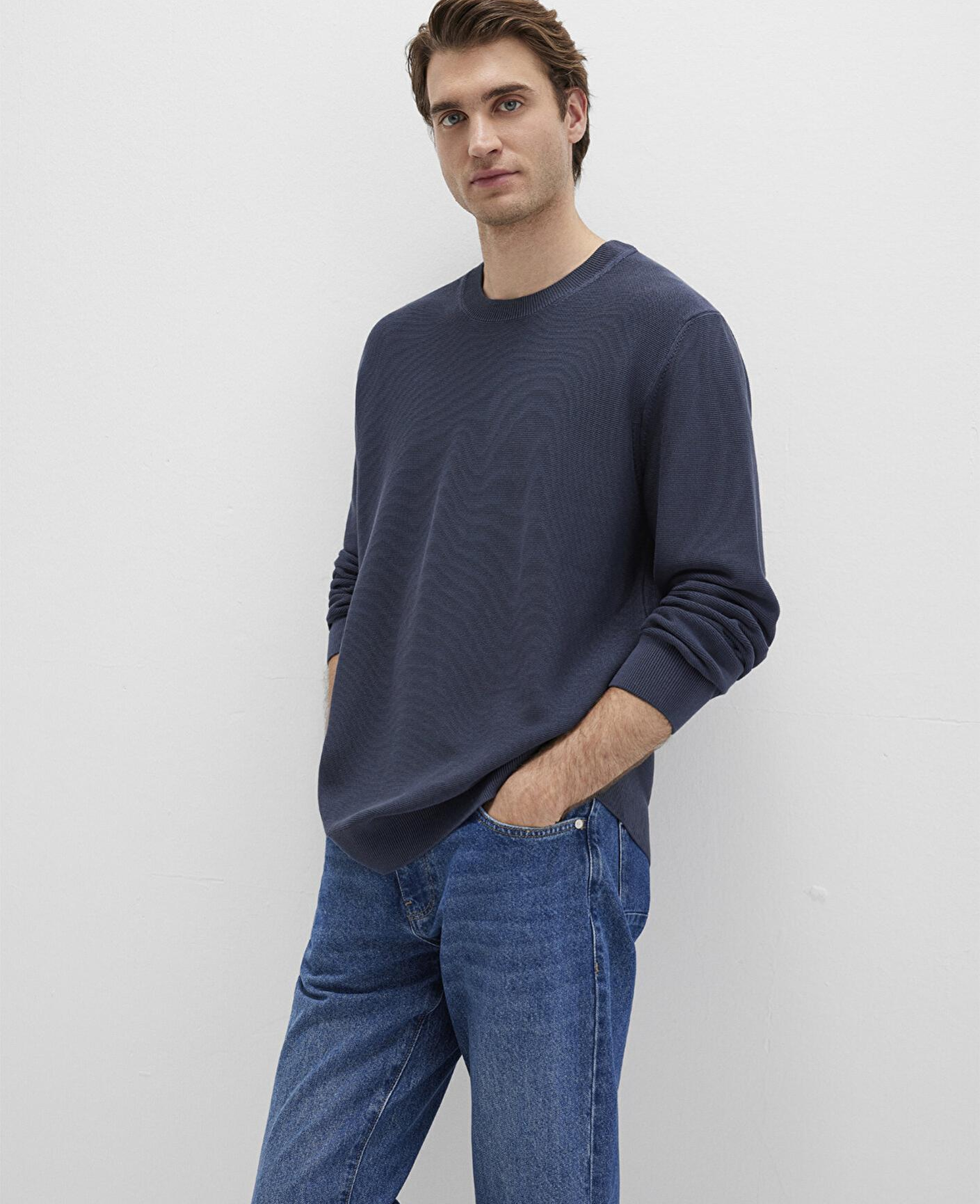 Mavi Bisiklet Yaka Lacivert Kazak Regular Fit / Normal Kesim 0710197-70497