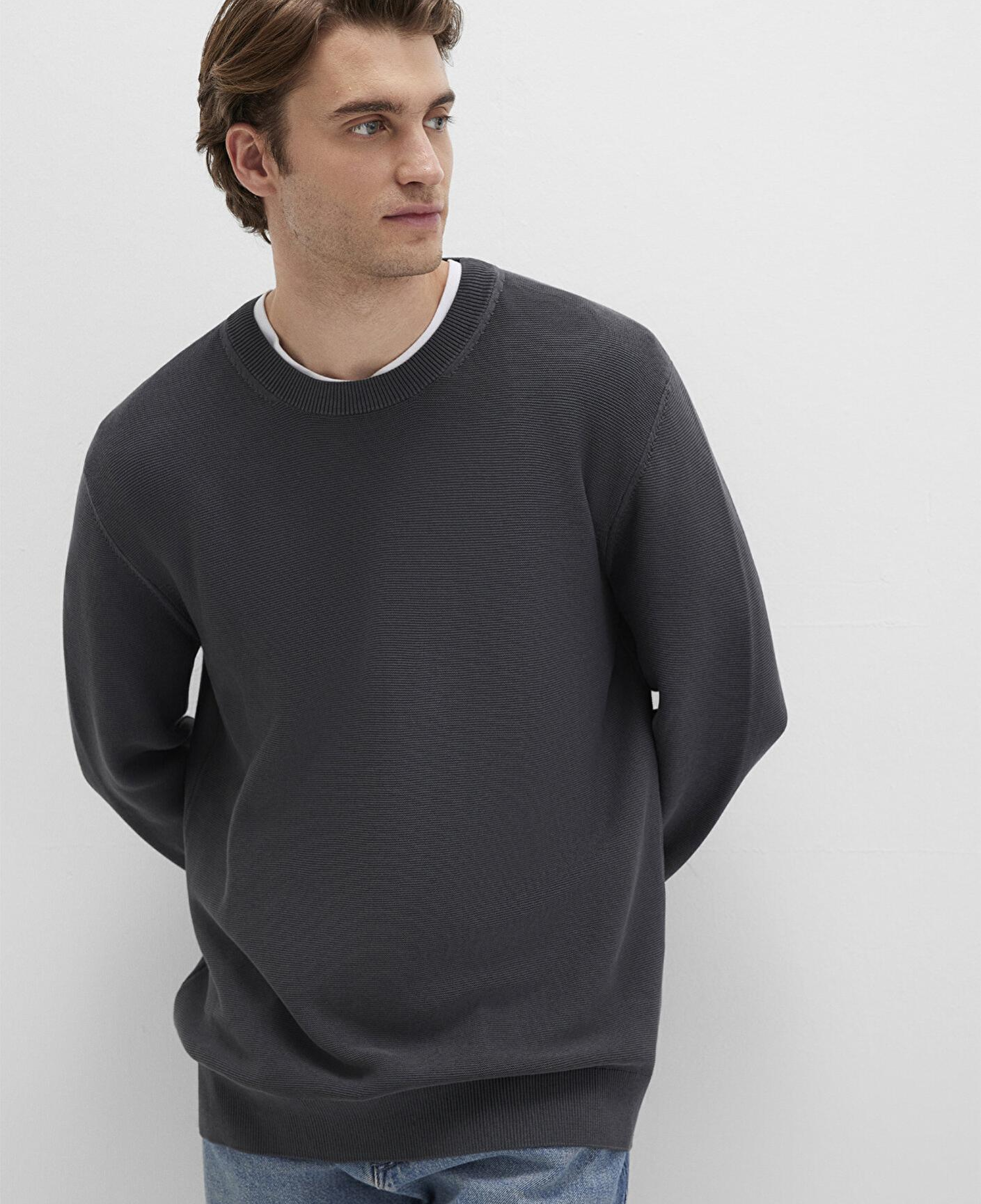 Mavi Bisiklet Yaka Antrasit Kazak Regular Fit / Normal Kesim 0710197-80106