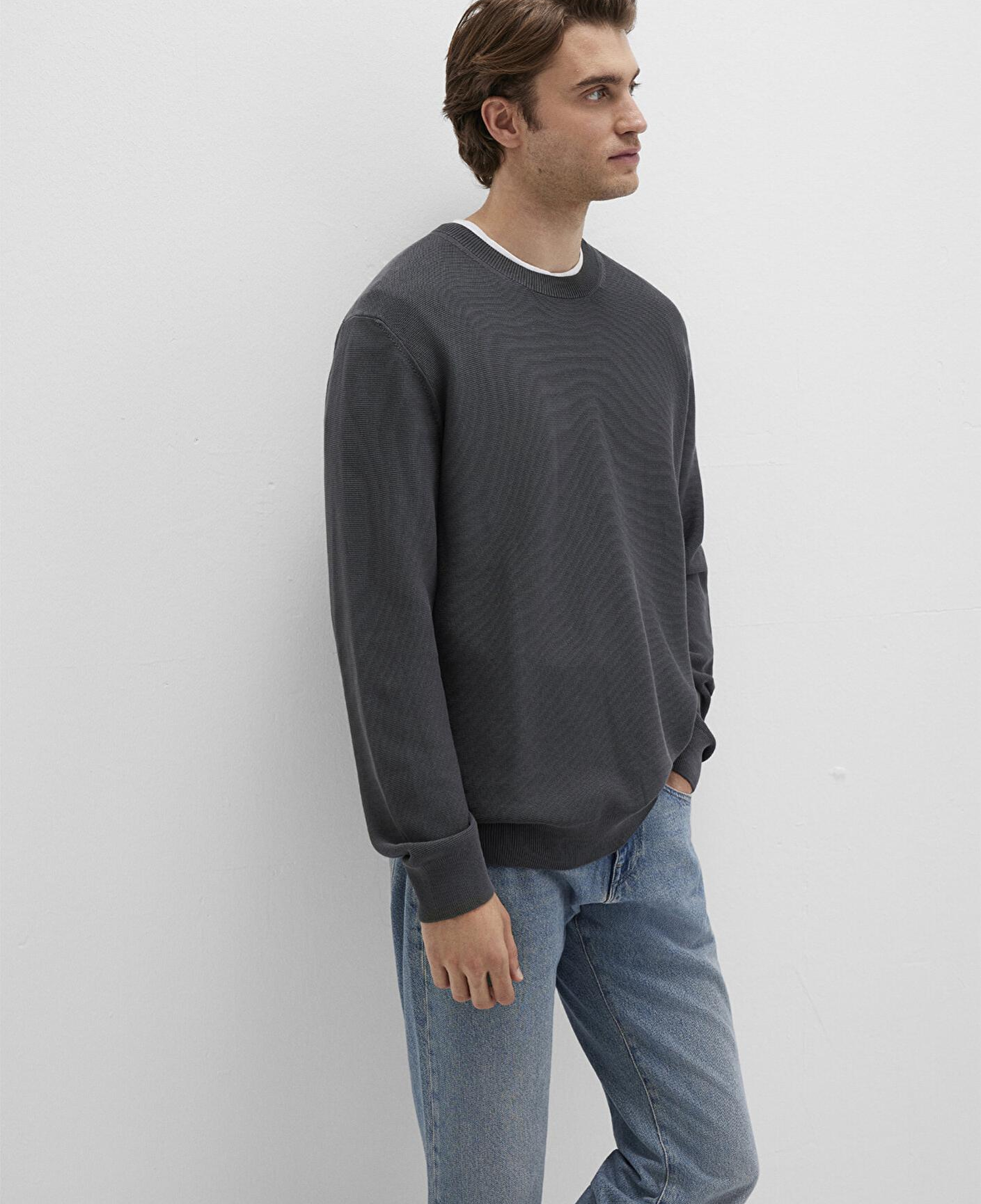 Mavi Bisiklet Yaka Antrasit Kazak Regular Fit / Normal Kesim 0710197-80106