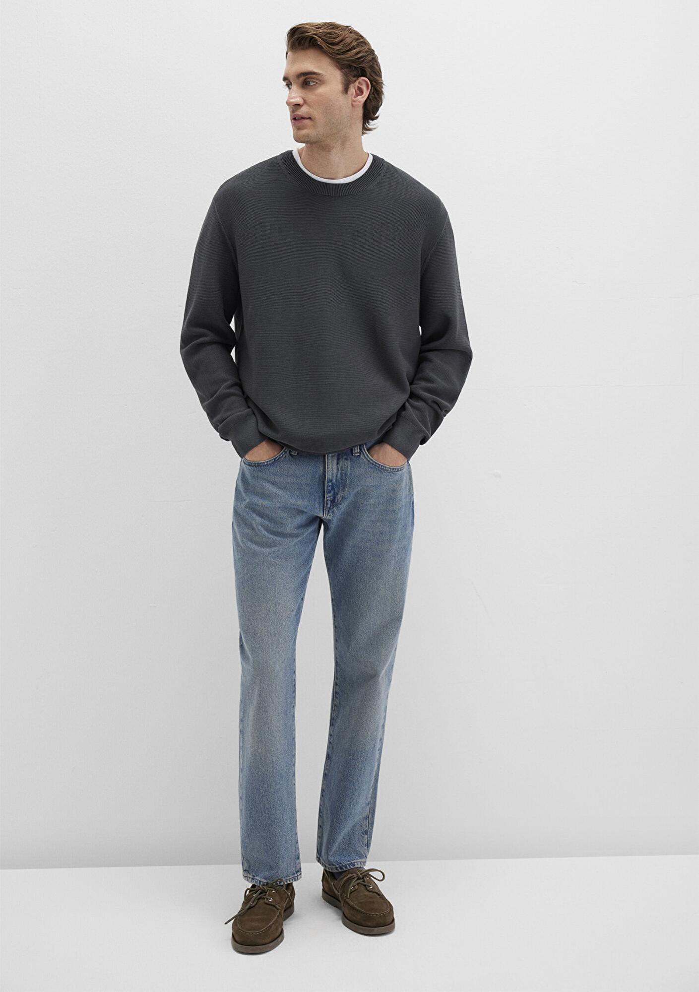 Mavi Bisiklet Yaka Antrasit Kazak Regular Fit / Normal Kesim 0710197-80106