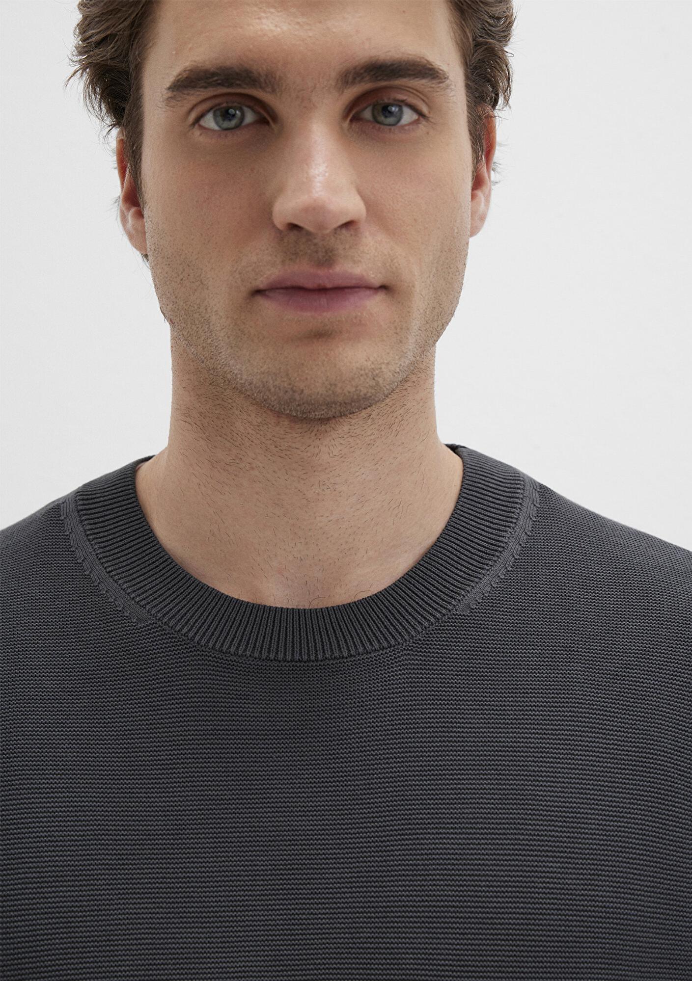 Mavi Bisiklet Yaka Antrasit Kazak Regular Fit / Normal Kesim 0710197-80106