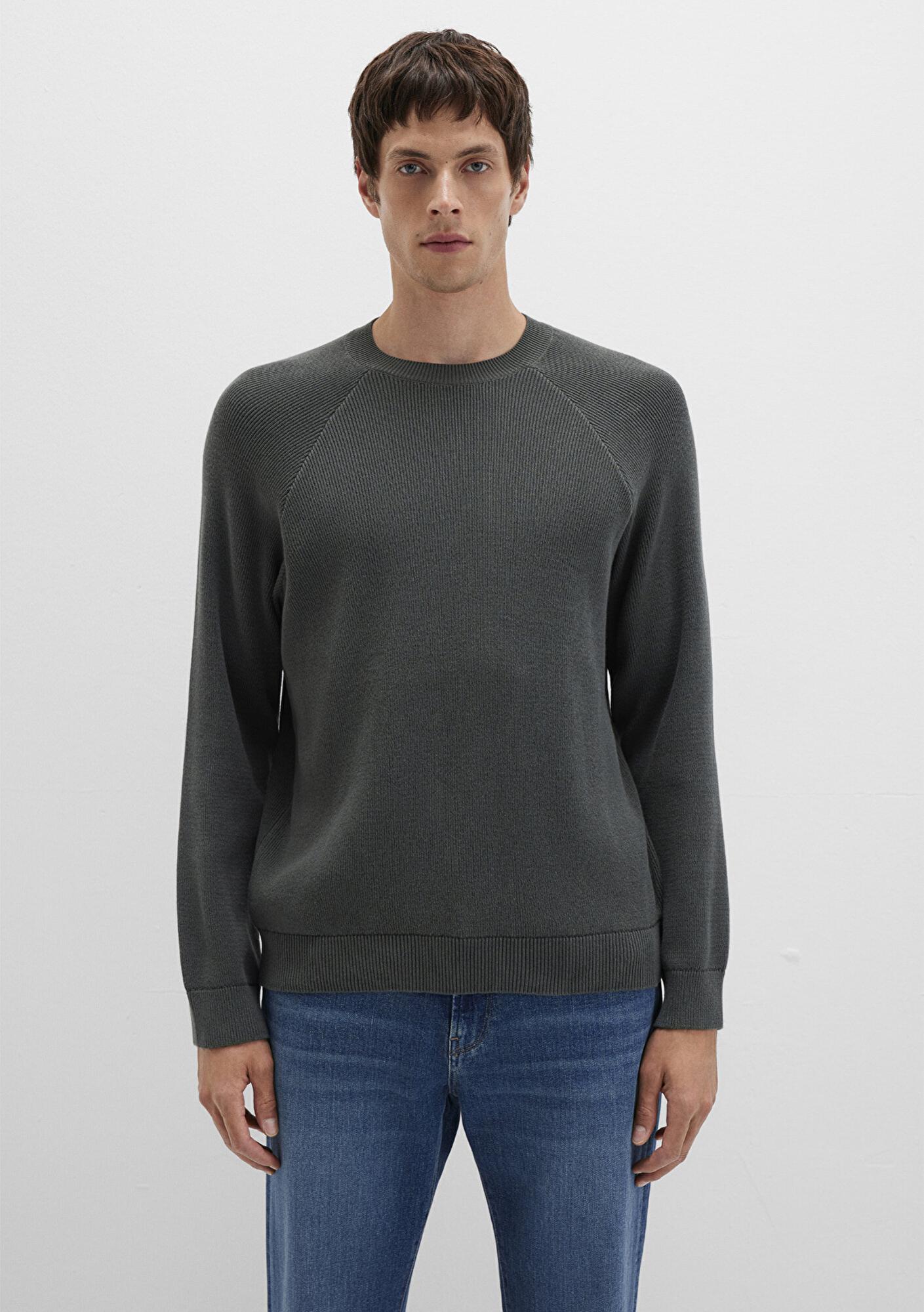 Mavi Bisiklet Yaka Yeşil Kazak Regular Fit / Normal Kesim 0710307-71598