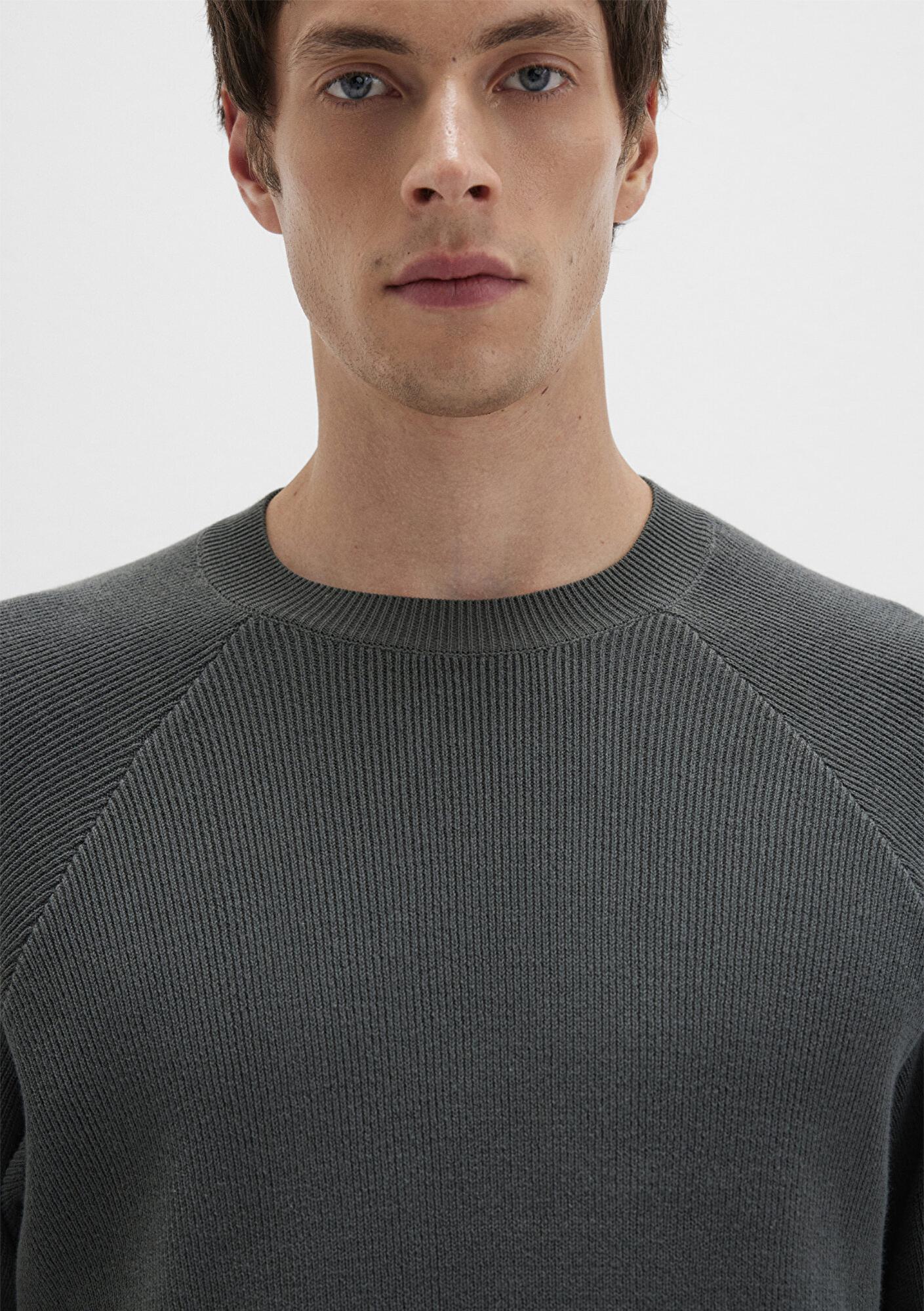 Mavi Bisiklet Yaka Yeşil Kazak Regular Fit / Normal Kesim 0710307-71598